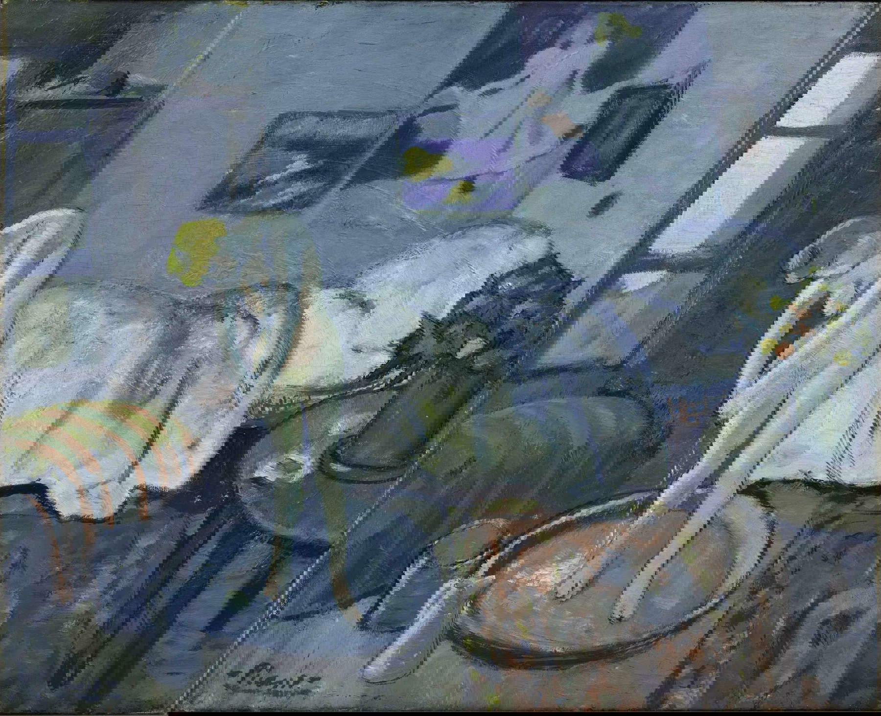 Pablo Picasso, La Chambre bleue (1901 ; huile sur toile 50,48 &times; 61,59 cm ; Washington, D.C., The Phillips Collection, achetée en 1927). Photo avec l'aimable autorisation de la Phillips Collection, Washington, D.C. &copy; Picasso Succession 2025