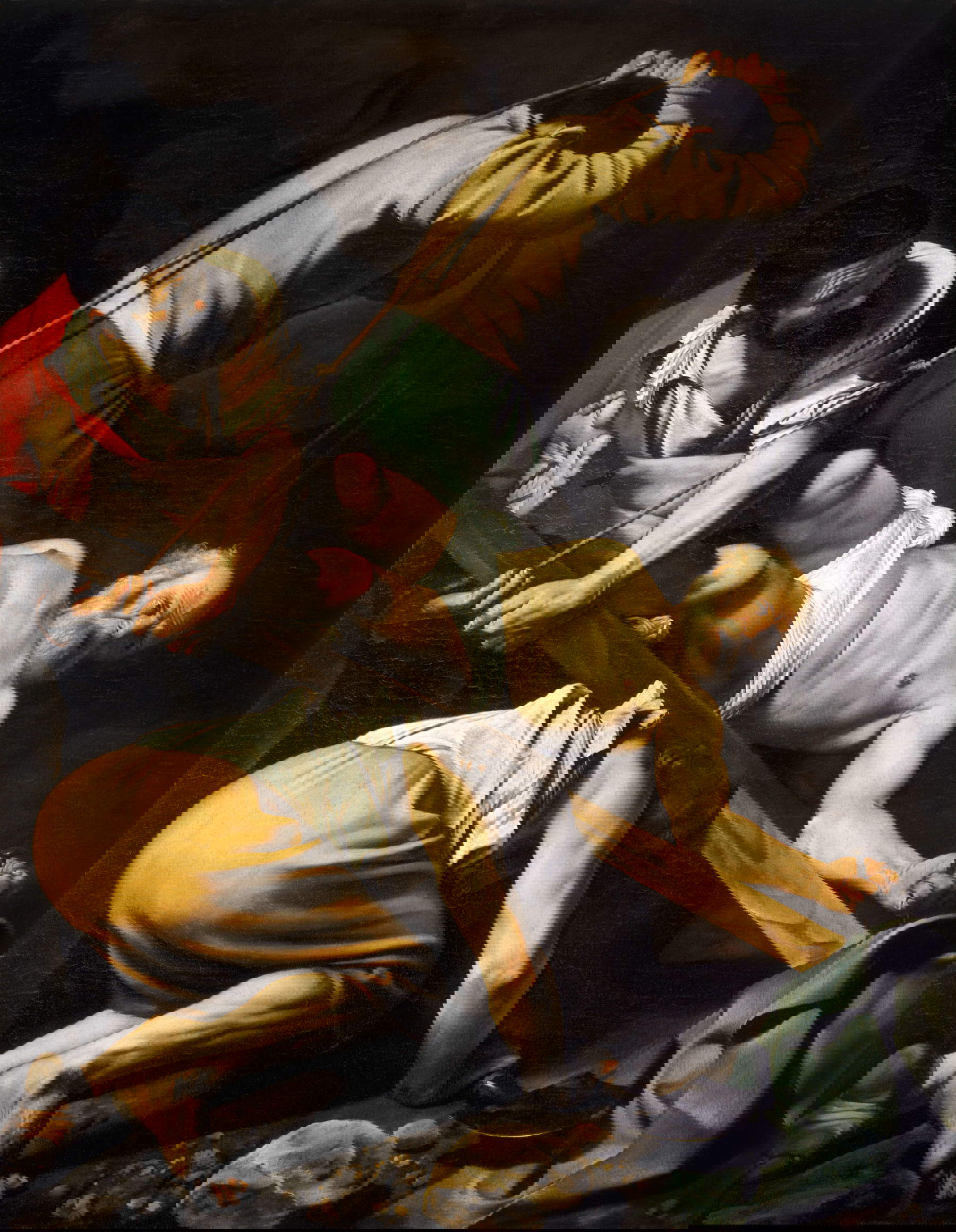 Caravage, Crucifixion de saint Pierre (1600-1601 ; huile sur toile, 230 x 175 cm ; Rome, Basilique de Santa Maria del Popolo)