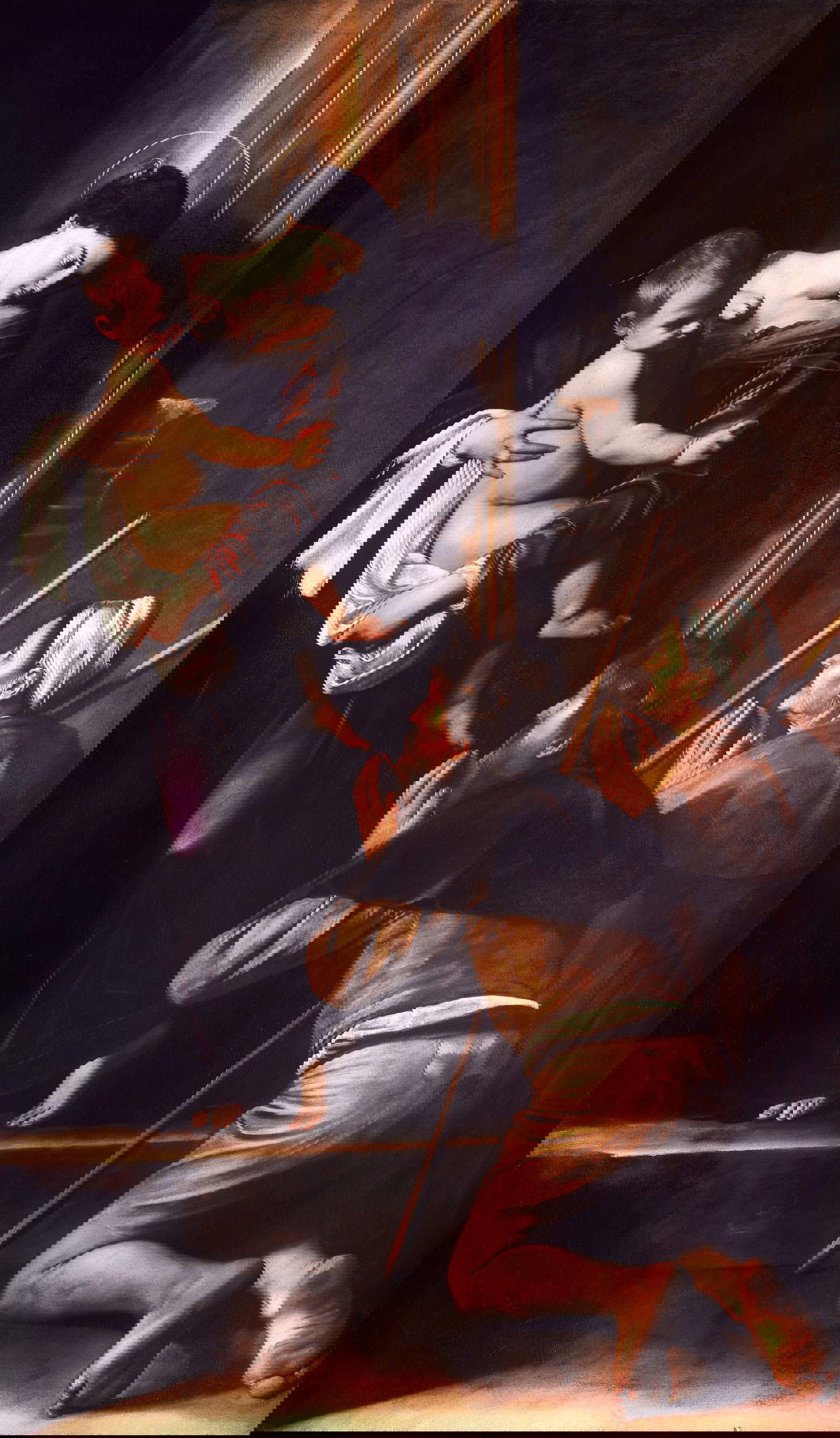 Caravage, Madone des pèlerins (1604-1606 ; huile sur toile, 260 x 150 cm ; Rome, Basilique de Sant'Agostino in Campo Marzio)