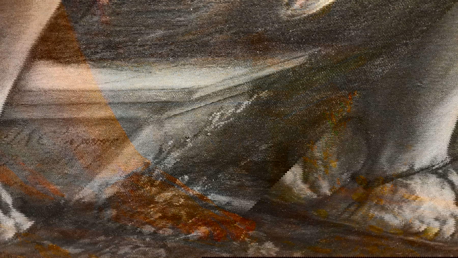 Jacopo Bassano, Adoration des bergers avec sainte Couronne, saint Victor et un dévot, détail