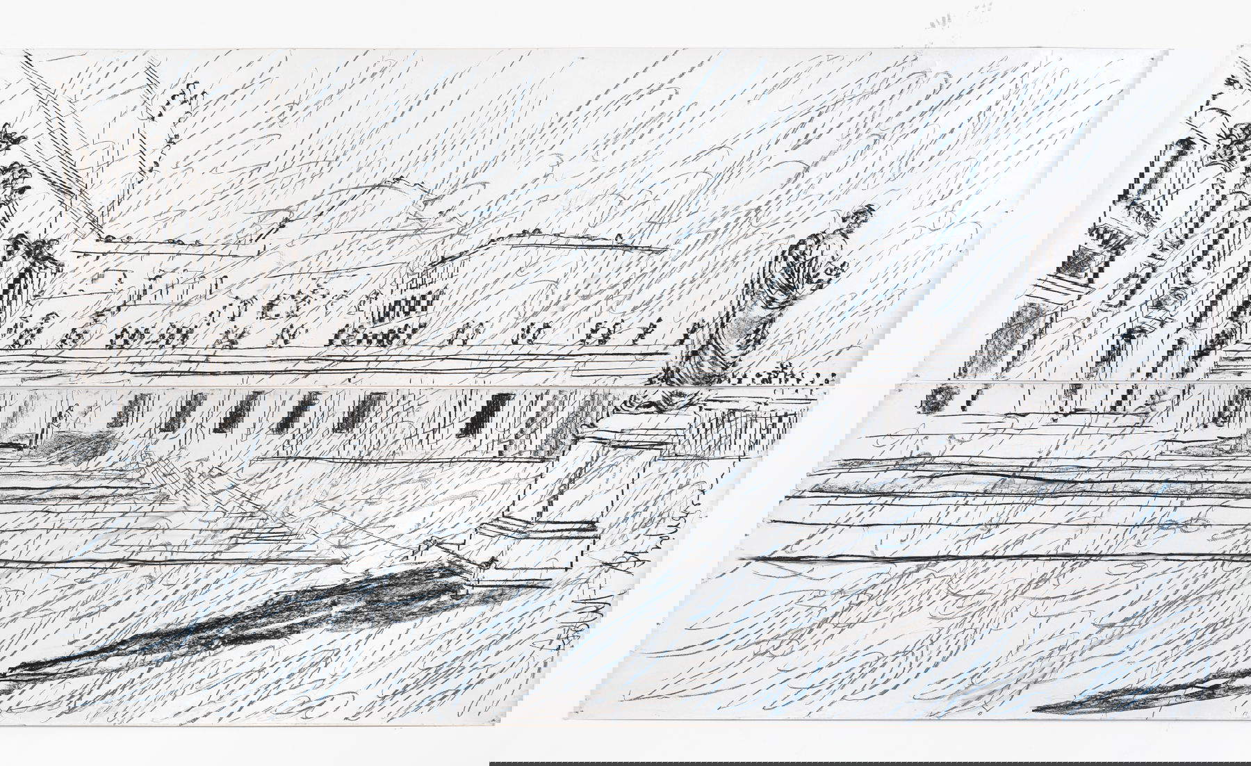 Adel Abdessemed, Politics of the Studio, Pope (2020; Kohle und Pastell auf zwei zusammengefügten Blättern, Gesamtmaße: 260 x 460 cm | jedes Blatt: 130 x 460 cm) Courtesy of the artist and GALLERIA CONTINUA. Urheberrecht: &copy; Adel Abdessemed, Paris ADAGP 202