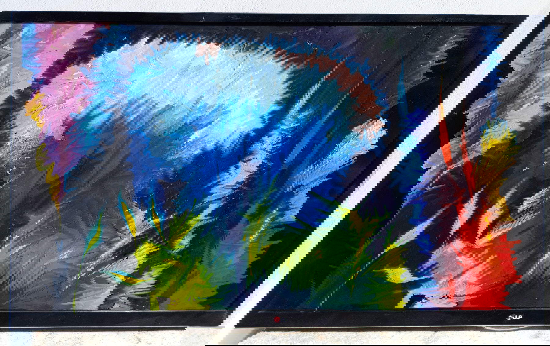 Alfonso Leto, Apnea (2023; olio su schermo tv, 59 x 80 cm)