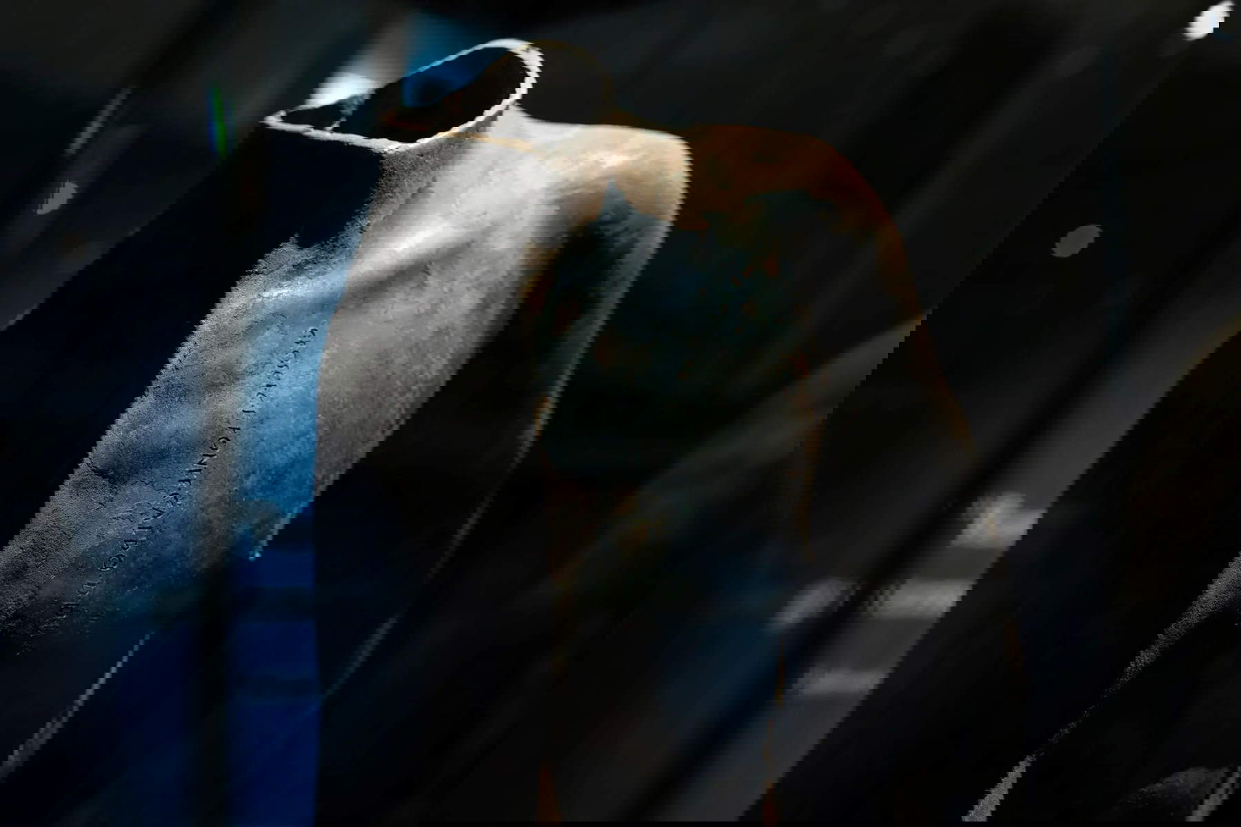 Busto masculino con inscripción de bronce procedente de las últimas campañas de excavación en San Casciano dei Bagni.