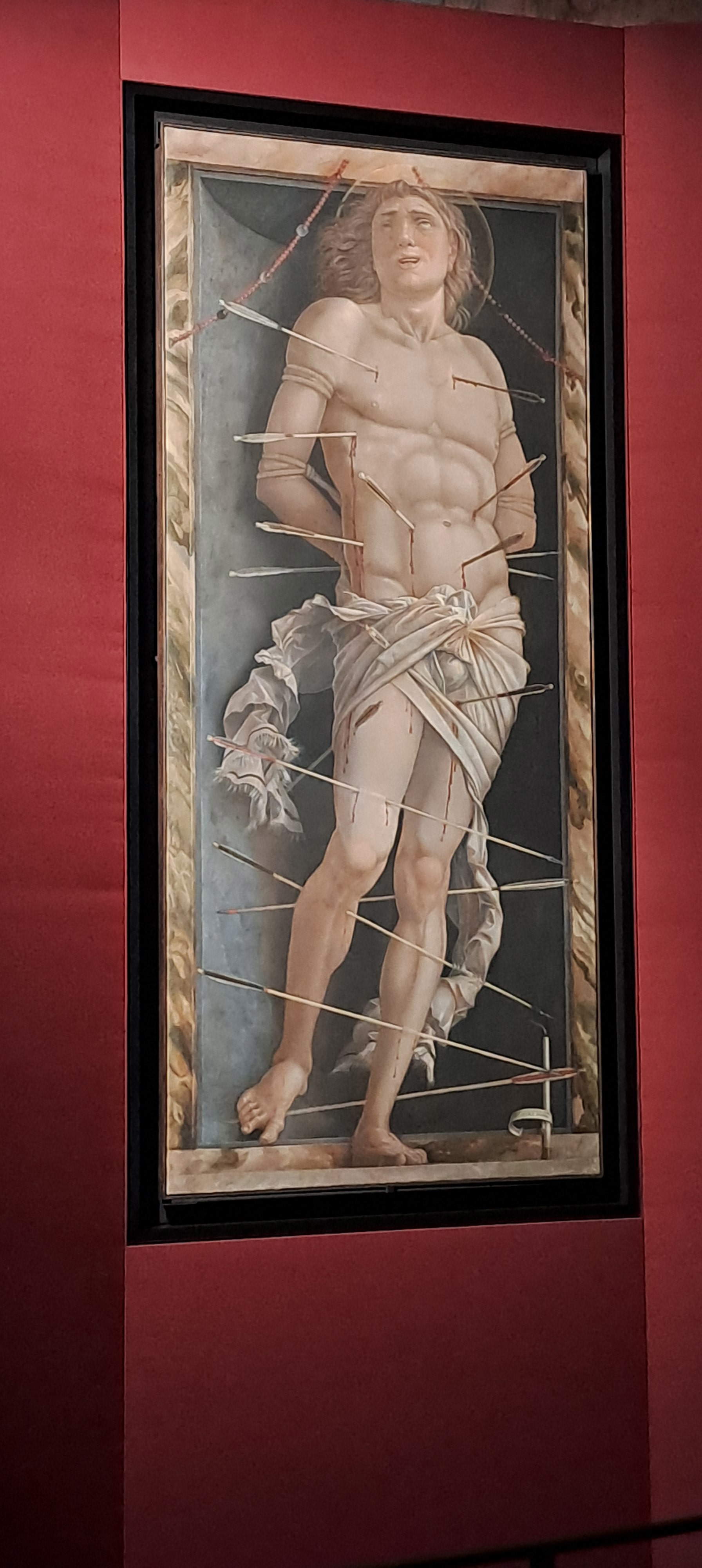 Allestimento del San Sebastiano presso il Palazzo Ducale di Mantova