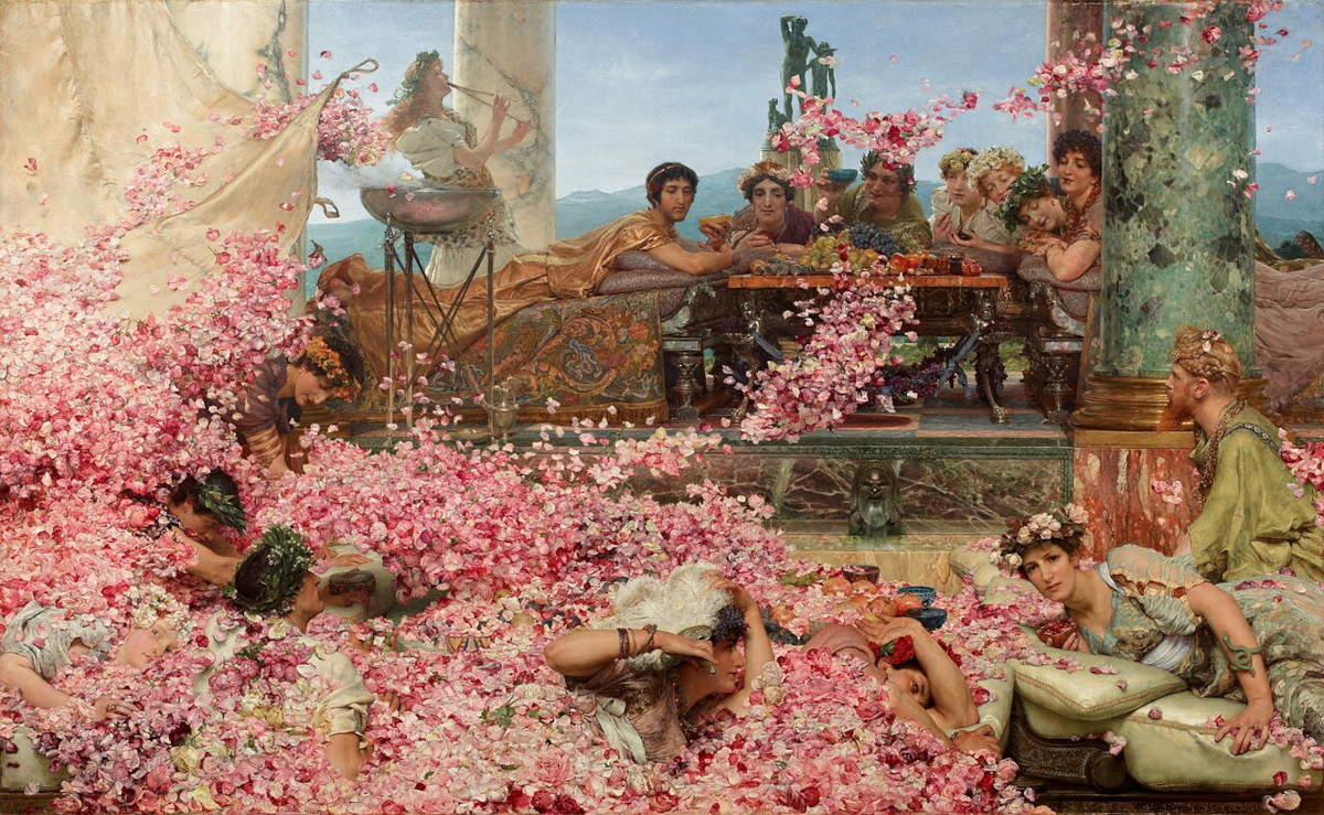 Lawrence Alma-Tadema, Die Rosen des Heliogabalus (1888; Öl auf Leinwand, 131,8 x 213,4 cm; Privatsammlung)
