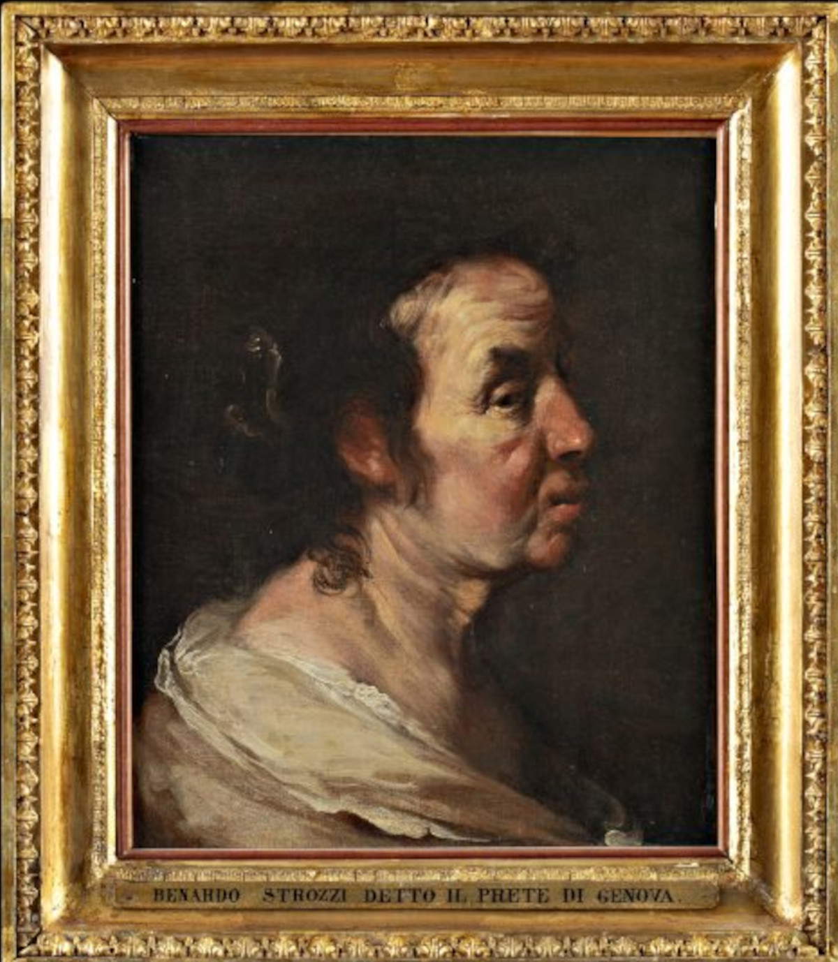 Ambito di Bernardo Strozzi, Porträt einer alten Frau (viertes Jahrzehnt des 17. Jahrhunderts, Öl auf Leinwand, 38 x 31 cm)