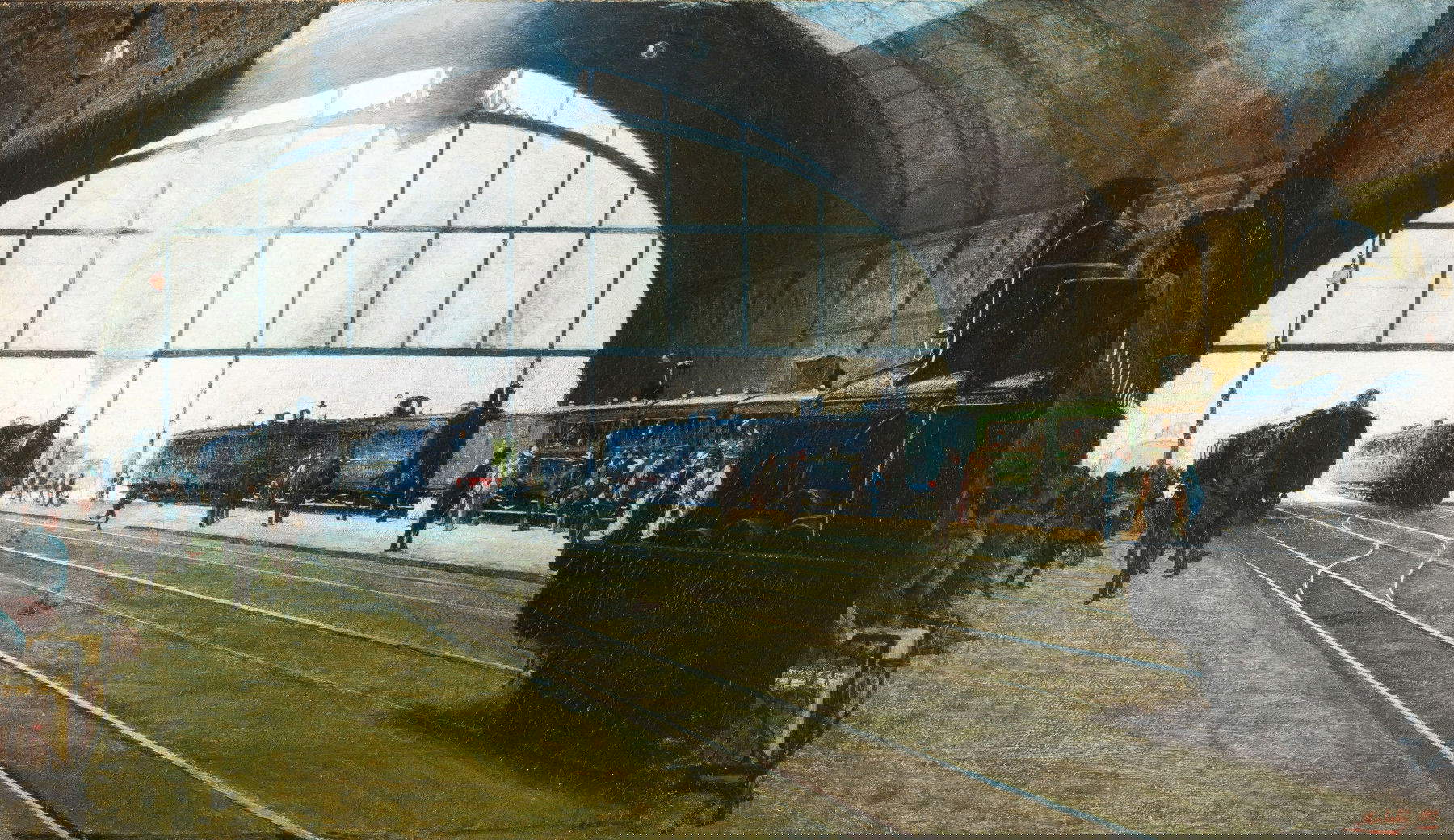 Angelo Morbelli, Alla Stazione Centrale (di Milano) (1887; olio su tela, 86 x 132 cm; Ferrovie dello Stato S.p.A.)