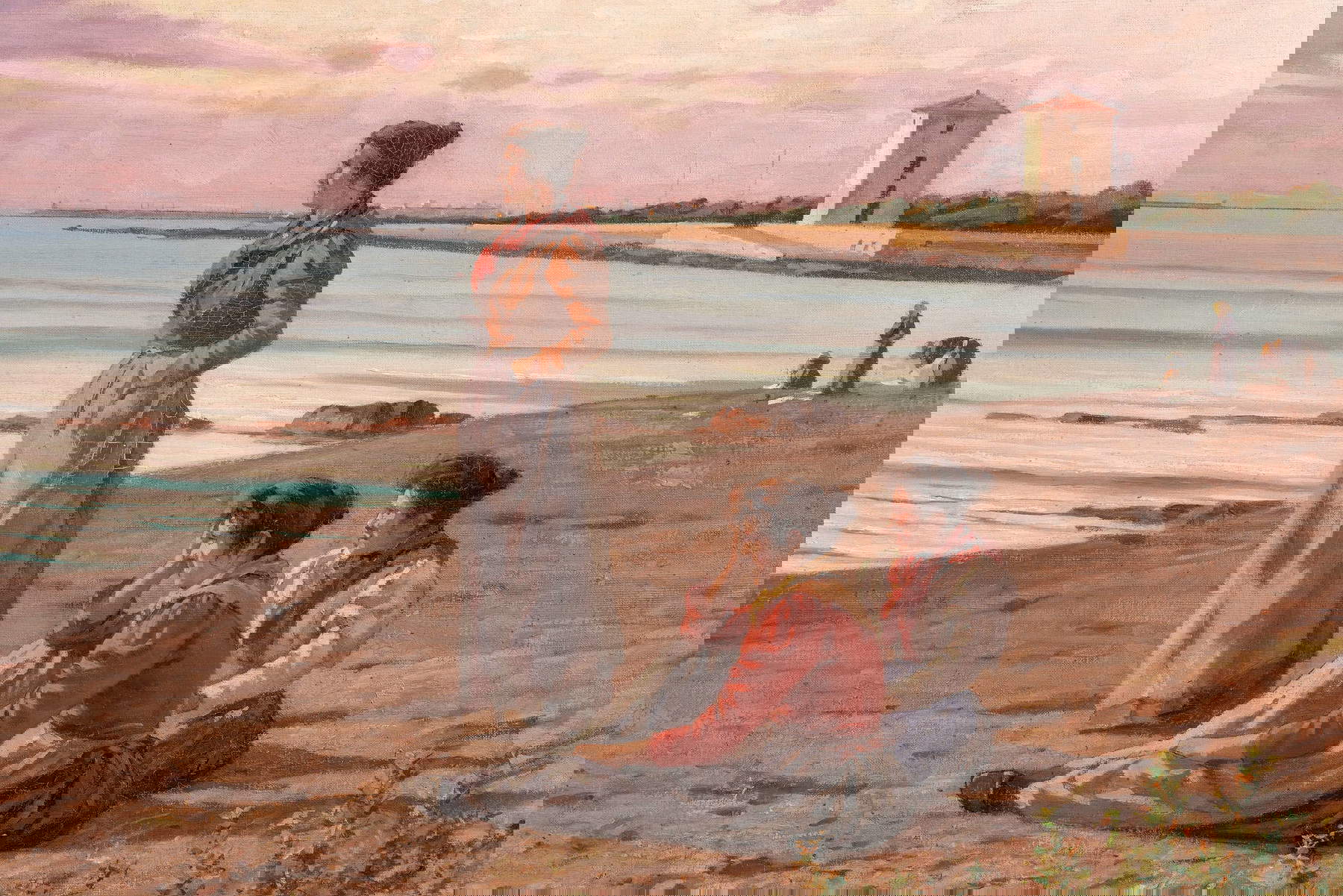Angiolo Tommasi, Die Frauen des Fischers (Die Wartenden) (Öl auf Leinwand, 109 x 66 cm; Privatsammlung) Angiolo Tommasi, Die Frauen des Fischers (Die Wartenden) (Öl auf Leinwand, 109 x 66 cm; Privatsammlung)