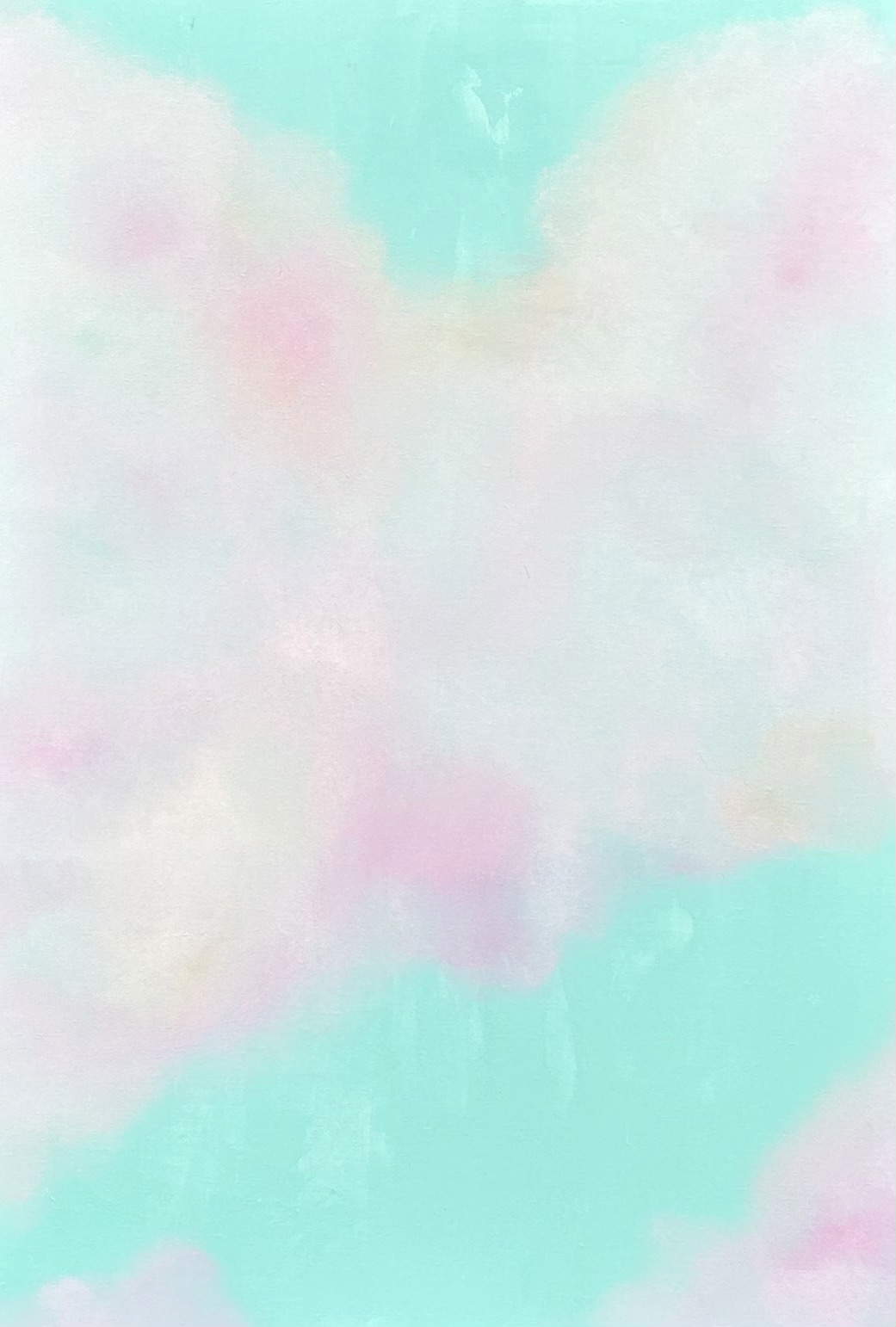 Anna Peter Breton, Ciel Turquoise (2024; olio su tela, 130 x 97 cm)