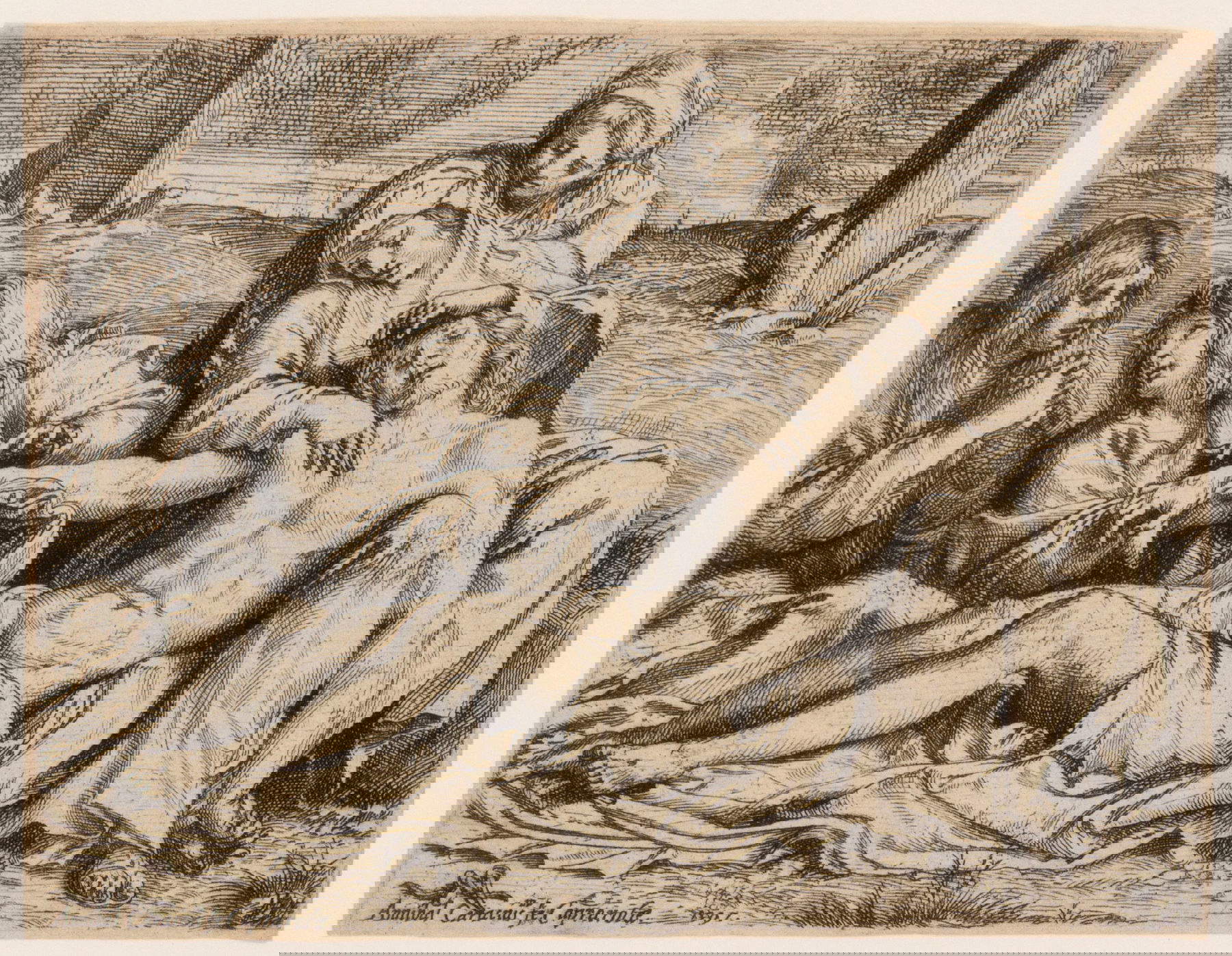 Nell&rsquo;immagine: Annibale Carracci, Piet&agrave; (Cristo di Caprarola) (Acquaforte, bulino e puntasecca, 122 x 160 mm. III stato. Bartsch XVIII.182.4.) Foto: &copy; Bertolami Fine Art