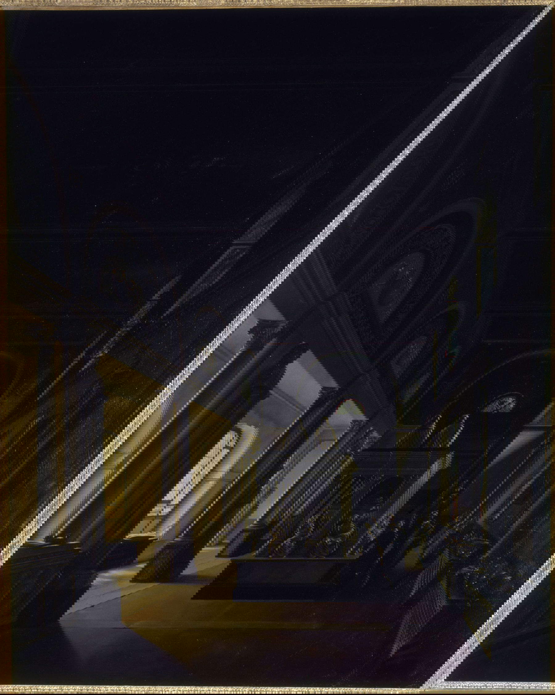 Anonyme, salle du XVe siècle du Mus&eacute;e des Monuments Fran&ccedil;ais (1810-1820 ; huile sur toile, 123,5 x 103,5 x 10 cm ; Paris, Mus&eacute;e Carnavalet - Histoire de Paris) Photo : Paris Musees Collections