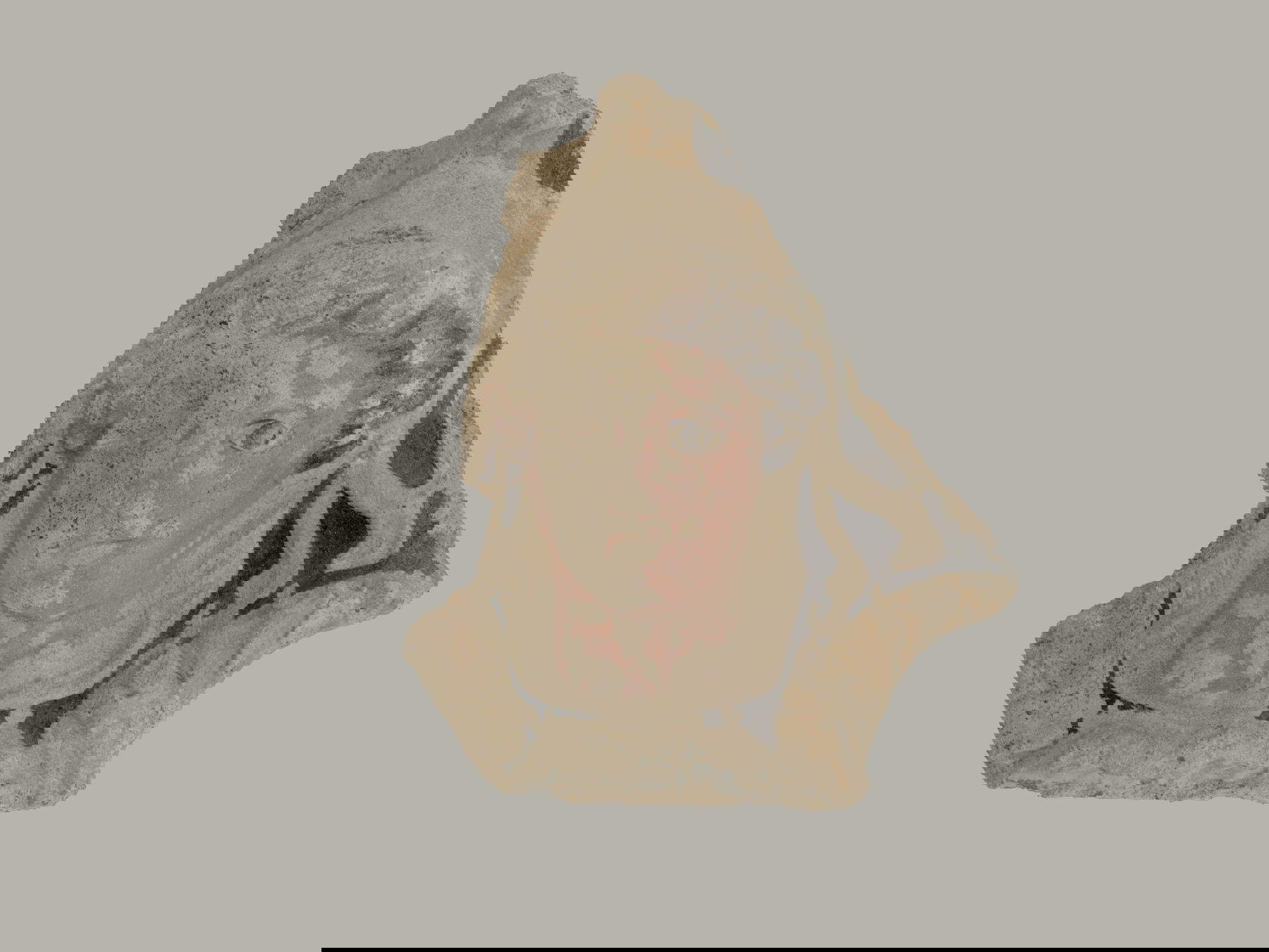 The three restored Etruscan antefixes