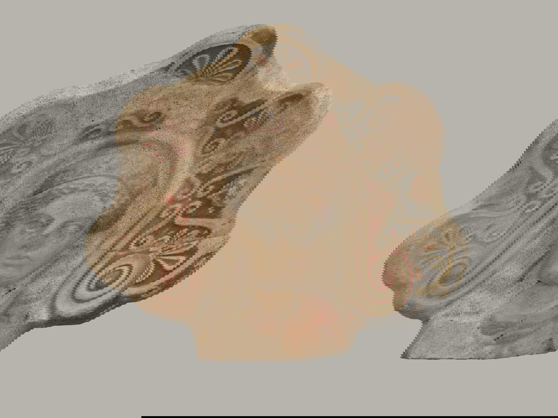 The three restored Etruscan antefixes