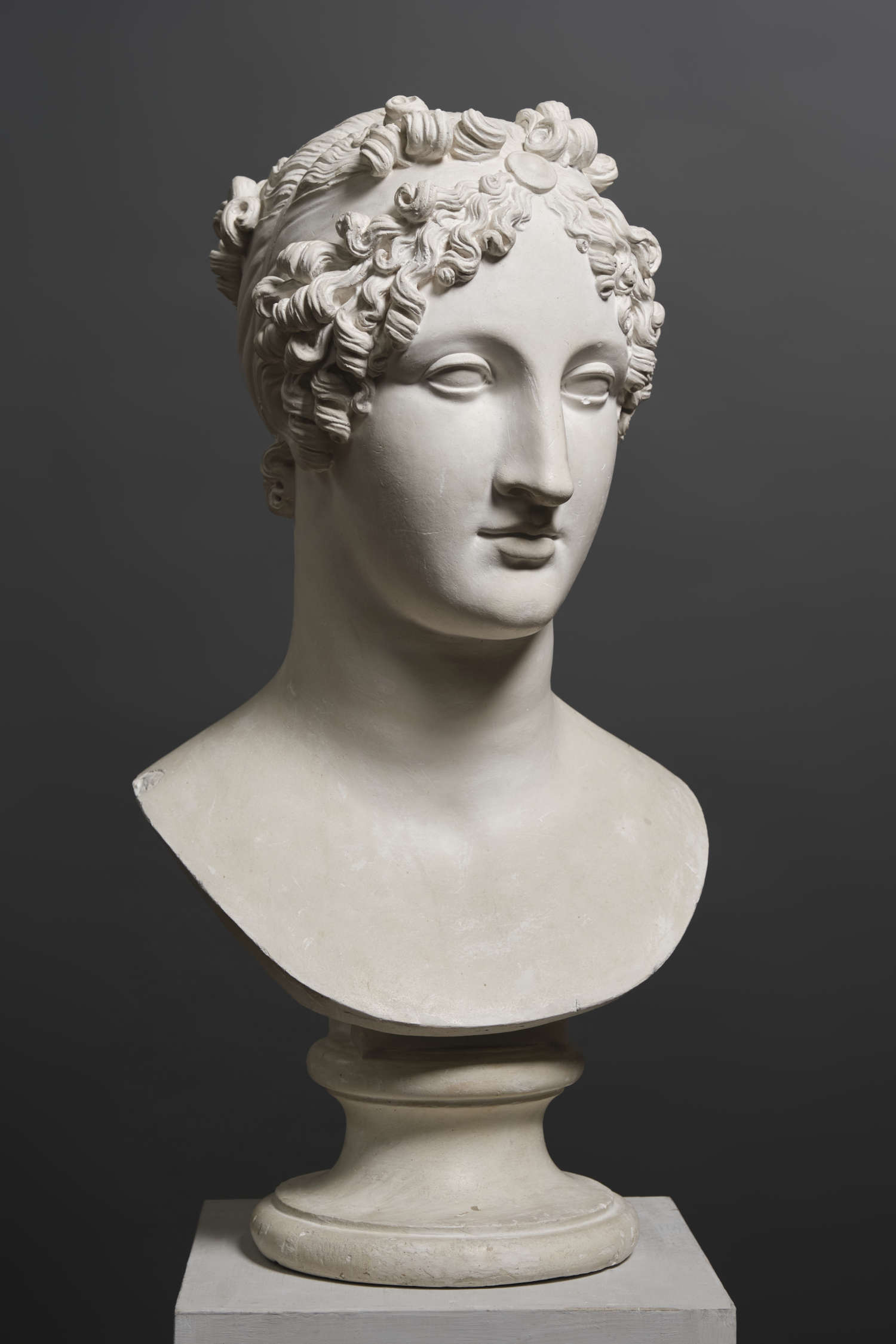 Antonio Canova, Head of the Muse Calliope (1814; plaster, 56 x 26 x 28 cm; Possagno, Museo Gypsotheca Antonio Canova)