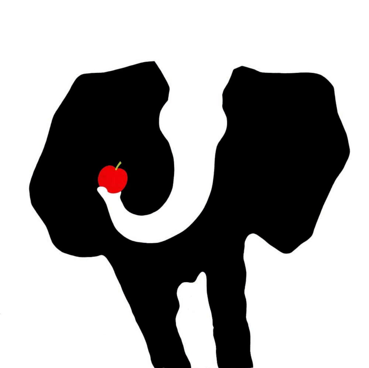 Armando Testa, Elefant mit Apfel (1971; Sammlung Gemma De Angelis Testa)