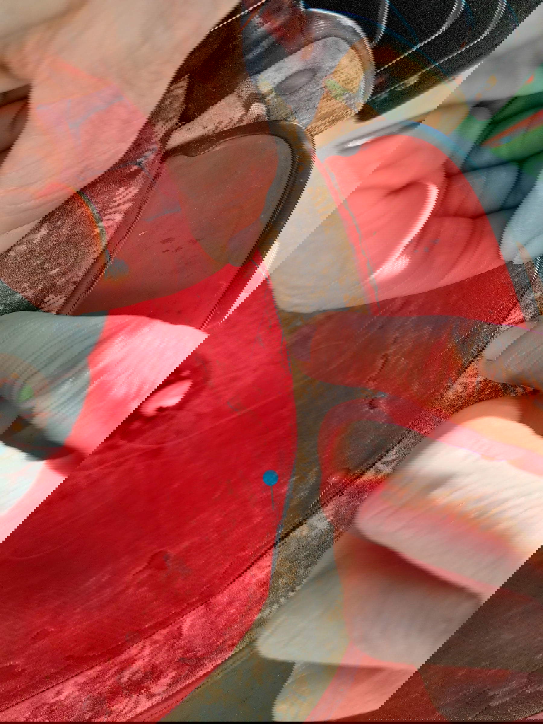 Rüstung der Samurai, während der Restaurierung