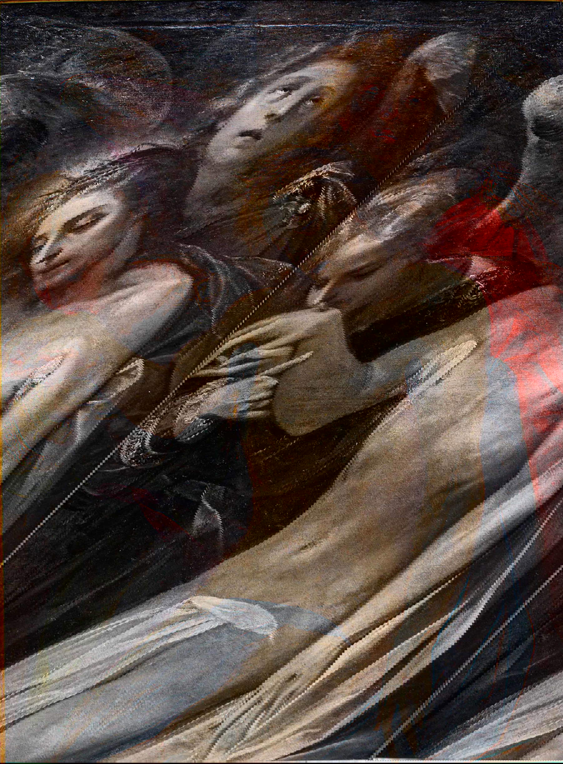 Giuseppe Cesari detto il Cavalier d’Arpino, Cristo morto e angeli (Olio su tela, 92 x 70 cm) Esposto nella mostra Caravaggio e il suo tempo nelle tappe di Mesagne, Basilea e Seoul