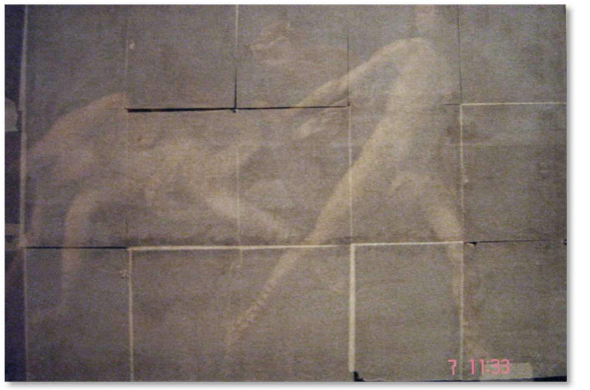 Aspecto de la obra antes de la restauración Aspecto de la obra antes de la restauración