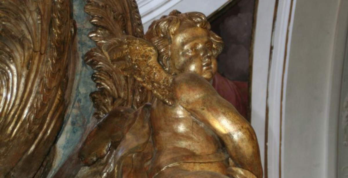 Restauración del baldaquino monumental de la basílica de Santa Ana en Santa Flavia, Palermo