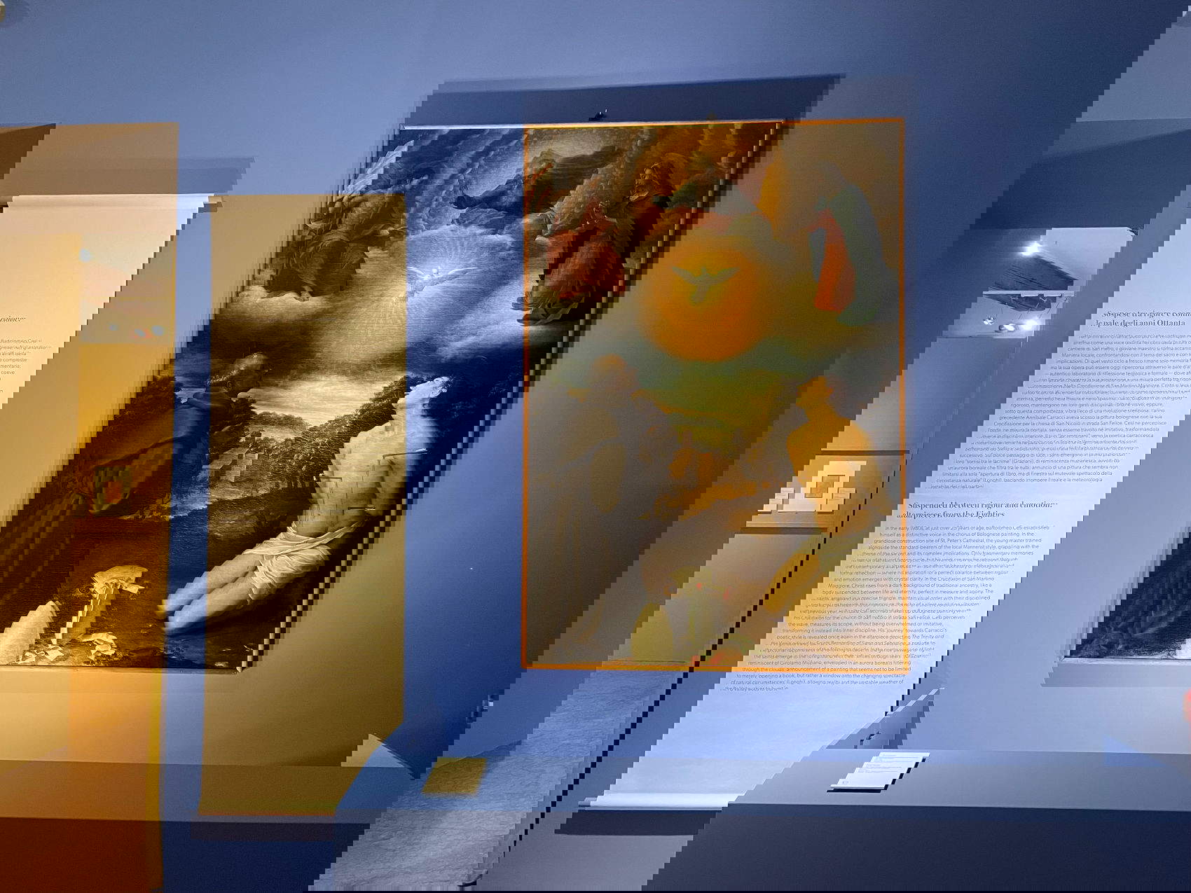 Views of the layout of the exhibition Bartolomeo Cesi (1556-1629). Painting of Silence in the Age of the Carracci at the Museo Civico Medievale in Bologna.