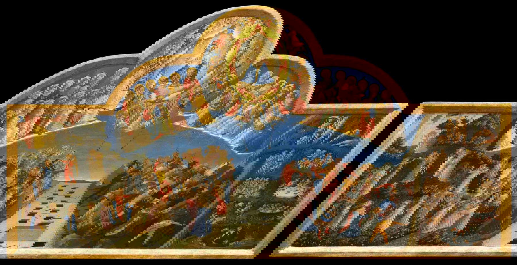 Beato Angelico, Giudizio Universale (1425-1428; tempera su tavola, 105 x 210 cm; Firenze, Museo di San Marco)