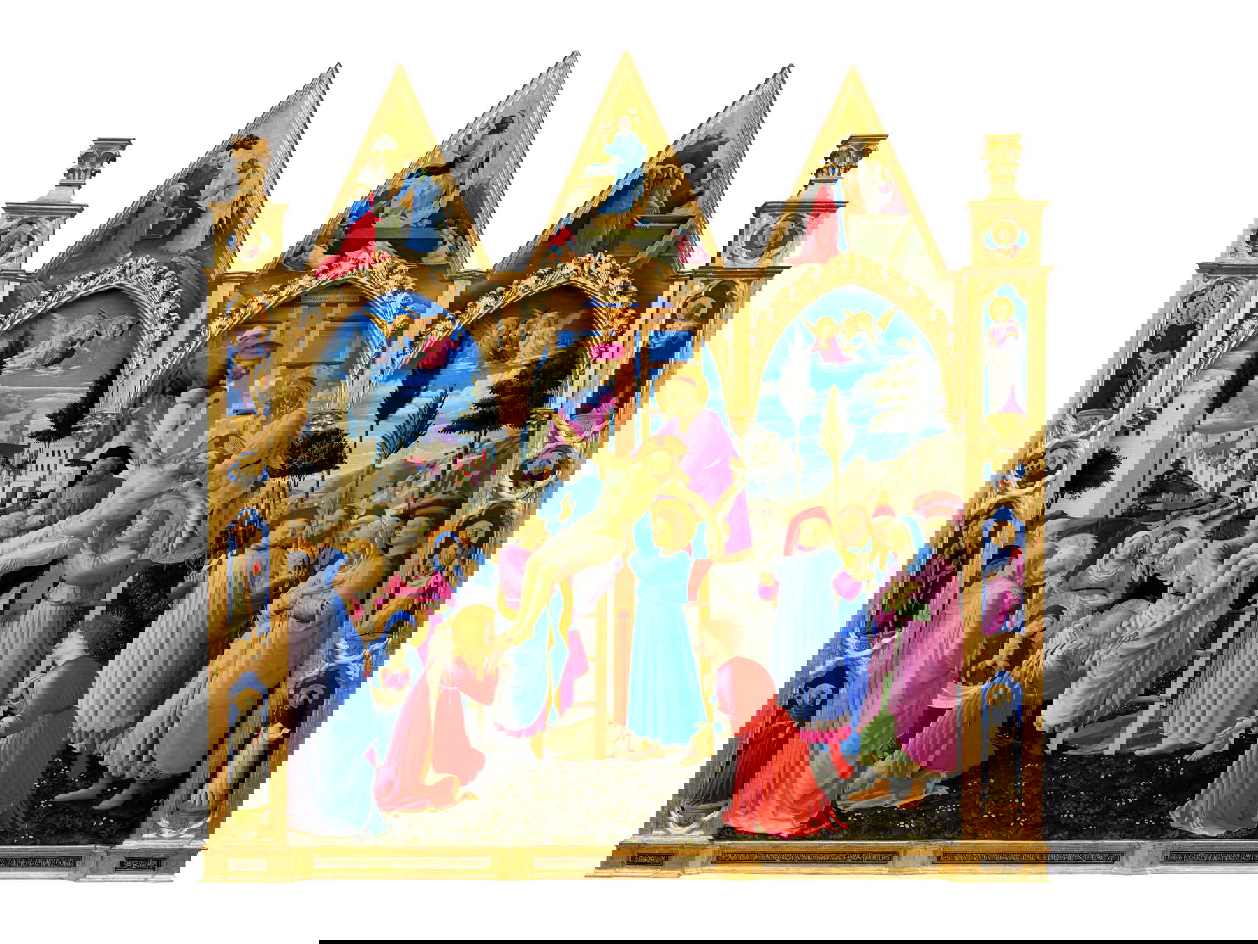 Lorenzo Monaco and Beato Angelico, Strozzi Altarpiece (c. 1421-1424; c. 1430-1432, tempera and gold on panel, 277 x 283 cm (total); Florence, Museo di San Marco, inv. 1890, no. 8509). Photo: By permission of the Ministry of Culture - Regional Directorate National Museums Tuscany - Museo di San Marco