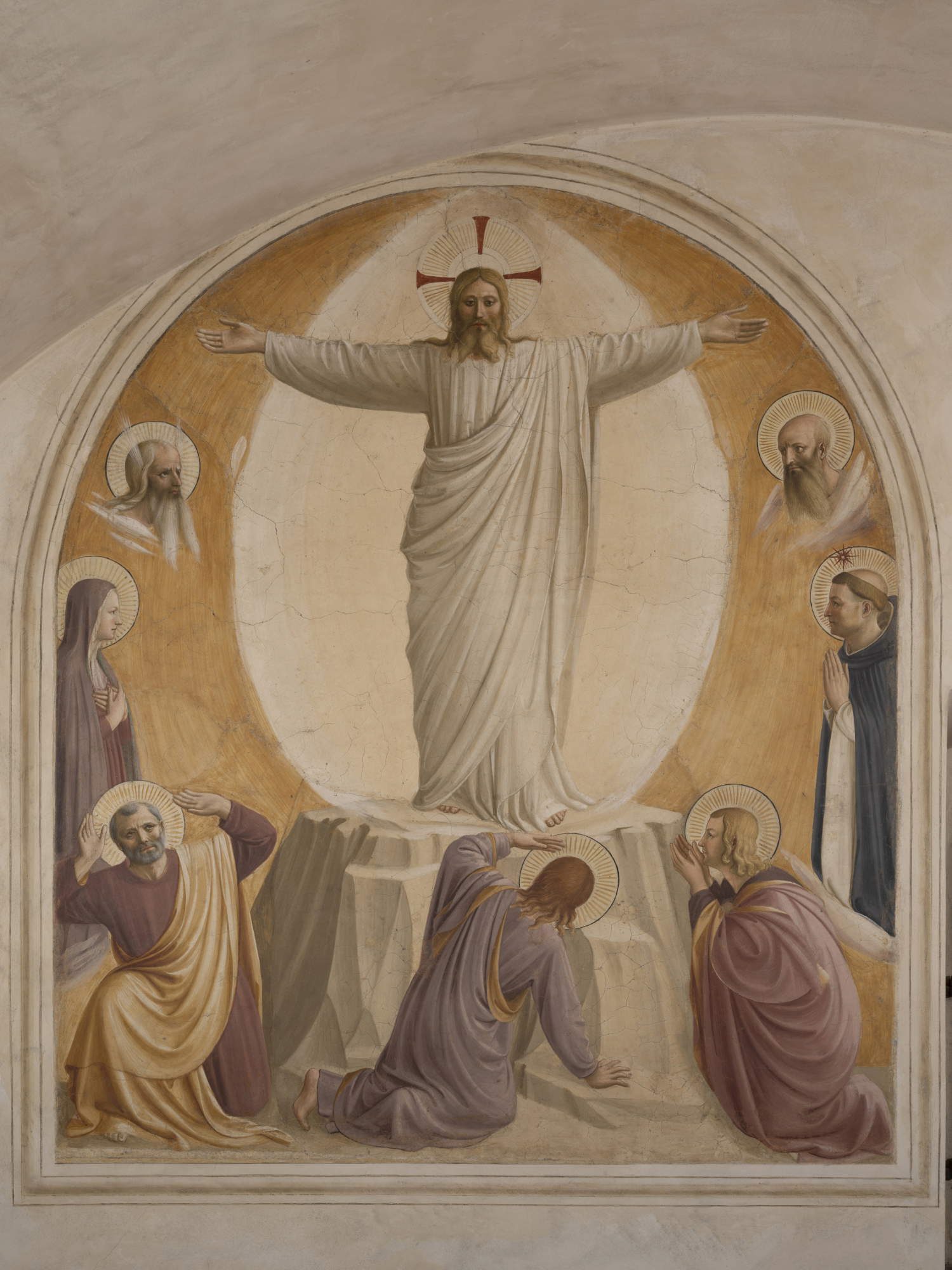 Beato Angelico, Transfiguration (c. 1438-1439; fresco; Florence, Museo di San Marco, dormitory, east corridor, cell 6). Photo: By permission of the Ministry of Culture - Regional Directorate National Museums Tuscany - Museo di San Marco