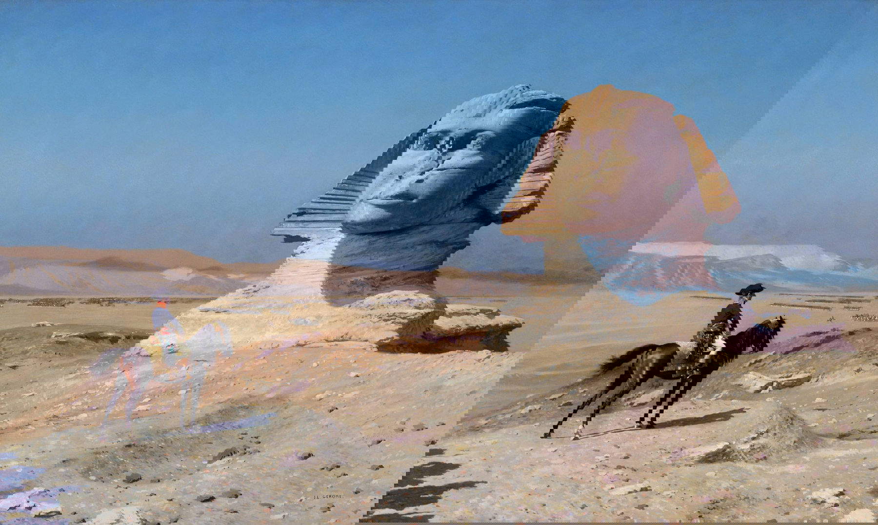 Jean-L&eacute;on G&eacute;r&ocirc;me, Bonaparte devant le Sphinx (1886; Öl auf Leinwand, 61,6 x 101,9 cm; San Simeon, Hearst Castle)