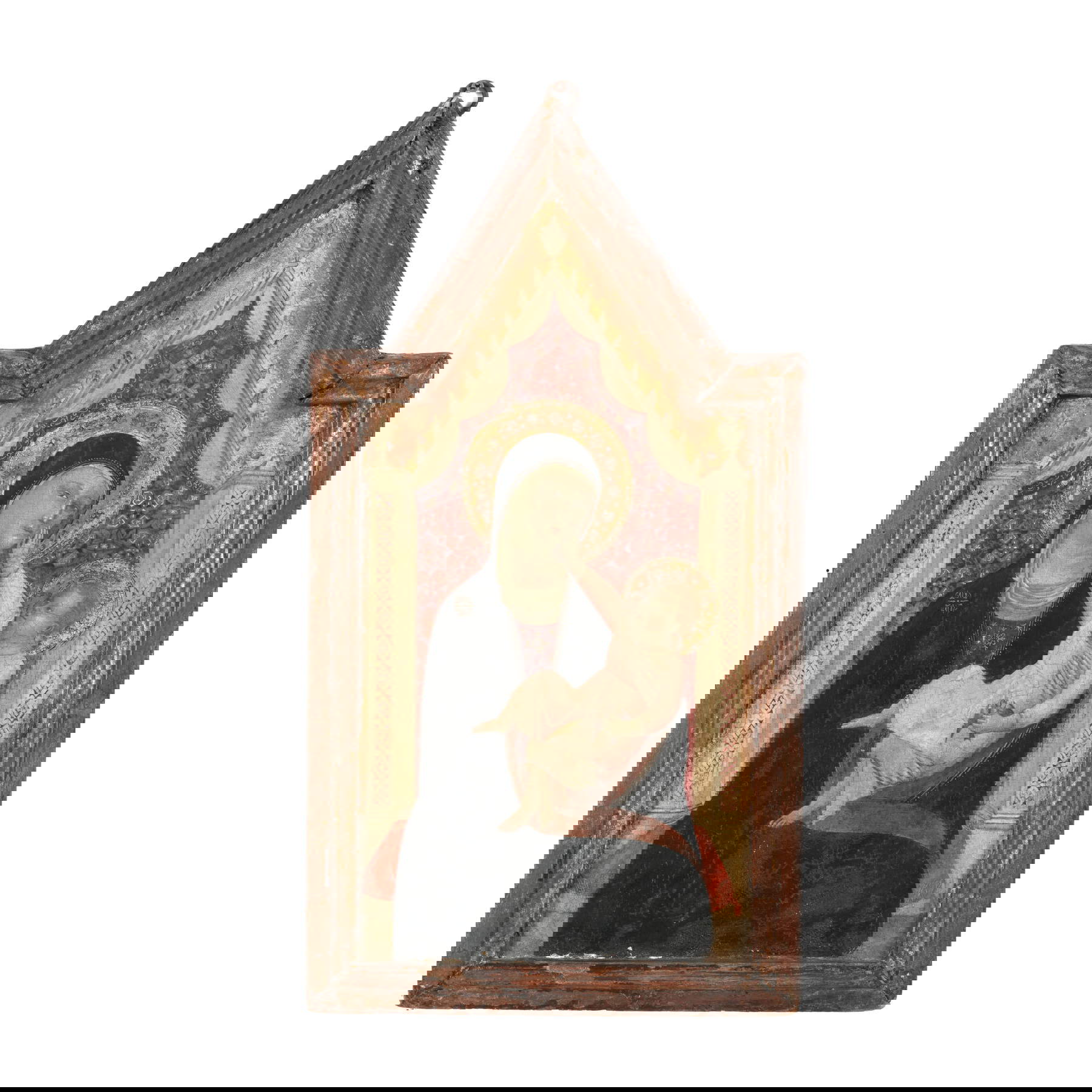 Nell&rsquo;immagine: Madonna in trono con Bambino (XIV secolo; olio su tavola, 74 x 38 cm) Foto: &copy;Cambi