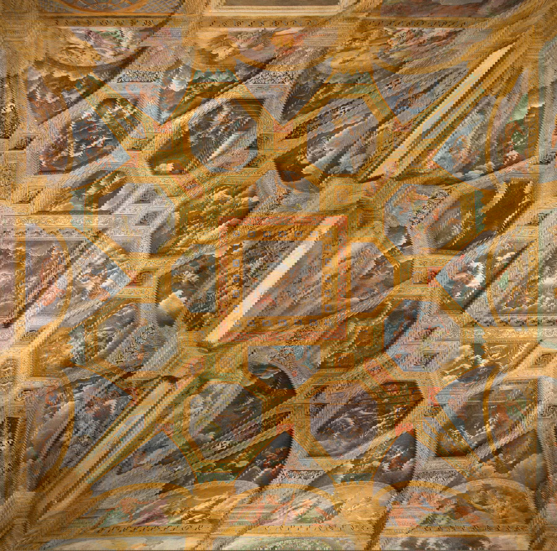 Début de la restauration du plafond de la Chambre de Cupidon et Psyché au Palais Te à Mantoue