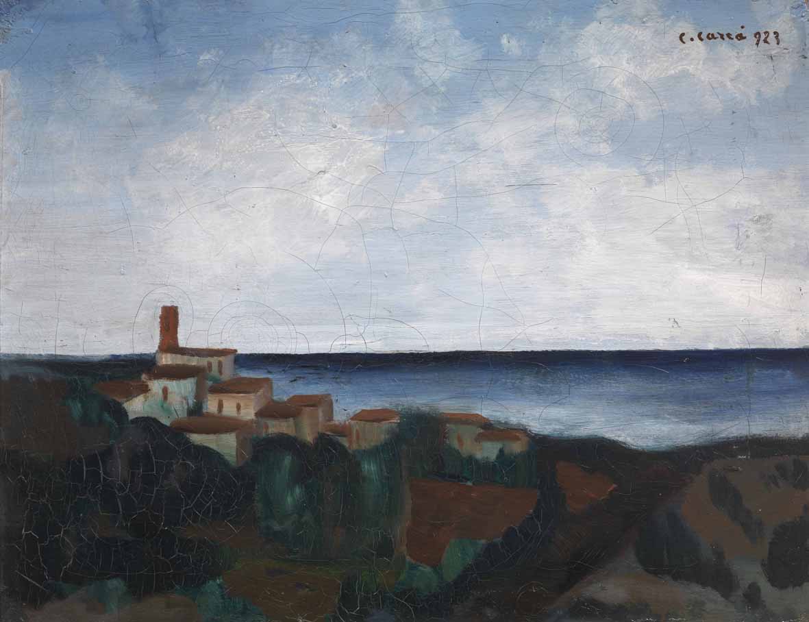 Carlo Carrà, Paesaggio ligure (1923; olio su tela; Firenze, Fondazione Roberto Longhi) Carlo Carrà, Paesaggio ligure (1923; olio su tela; Firenze, Fondazione Roberto Longhi)