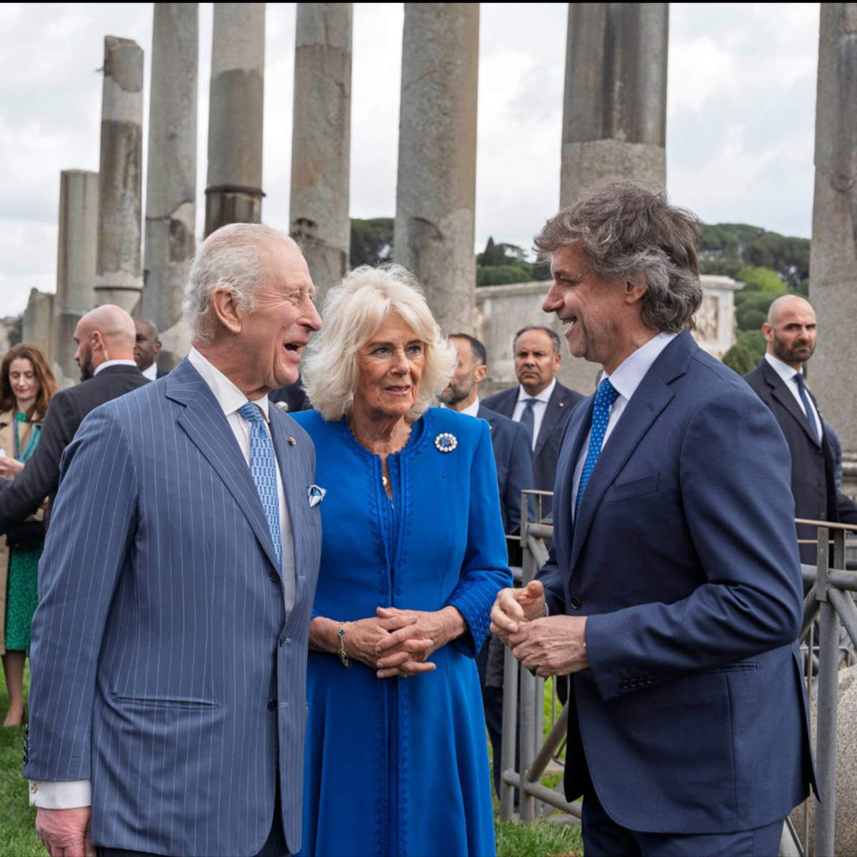 Le couple royal et Alberto Angela