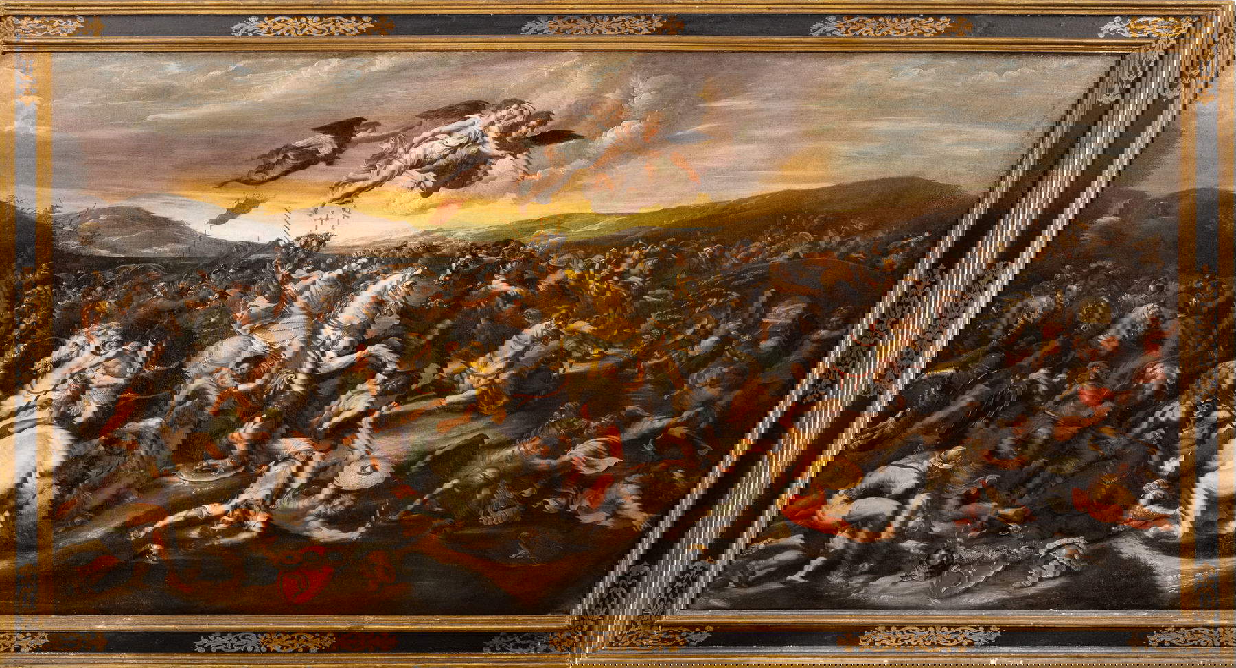Nell&rsquo;immagine: Carlo Viva, detto Carluccio Napoletano (attr. a) (attivo a Roma durante la seconda met&agrave; del XVII Secolo), Battaglia di Costantino contro Massenzio (olio su tela; cm 147 x 296 cm) Foto: &copy; Wannenes