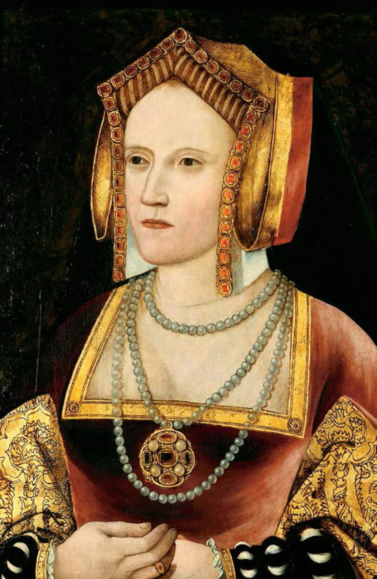 Catherine of Aragon, the first wife of Henry VIII. By permission of the Church Commissioners for England / Photo © National Portrait Gallery, London. By permission of the Archbishop of Canterbury and the Church Commissioners; on loan to the National Portrait Gallery, London.