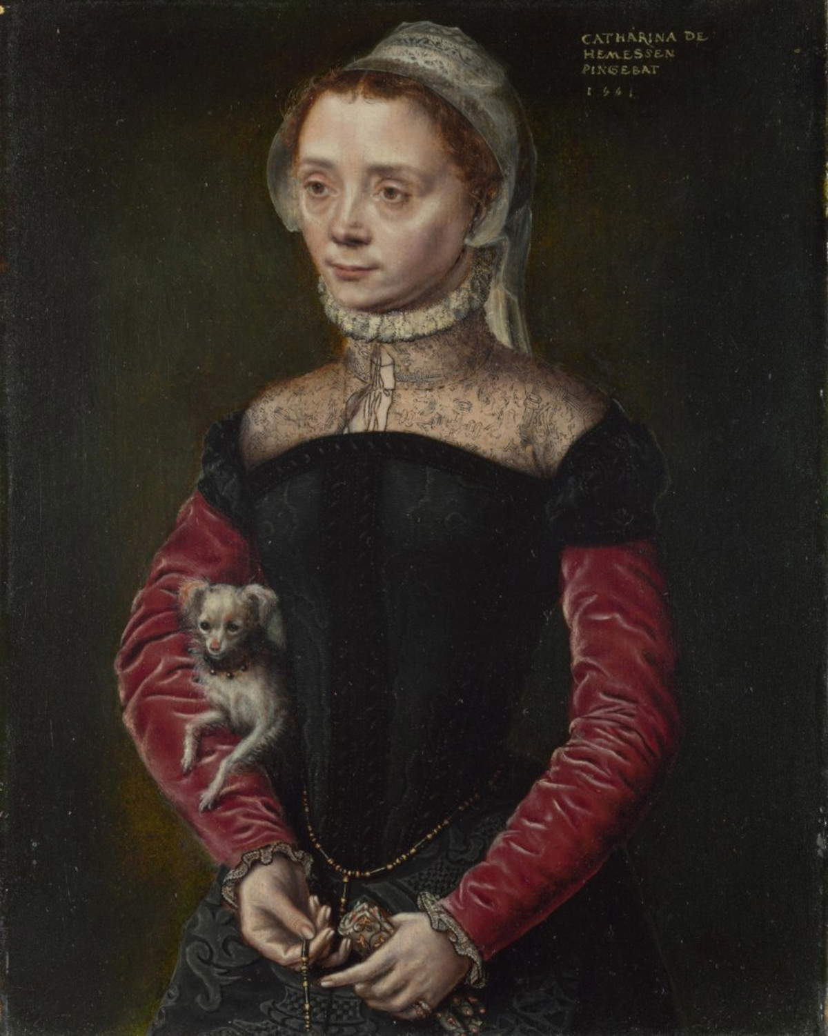 Catharina van Hemessen, Portrait of a Woman (1551; oil on panel, 22.8 x 17.6 cm; London, National Gallery &copy; National Gallery, London
