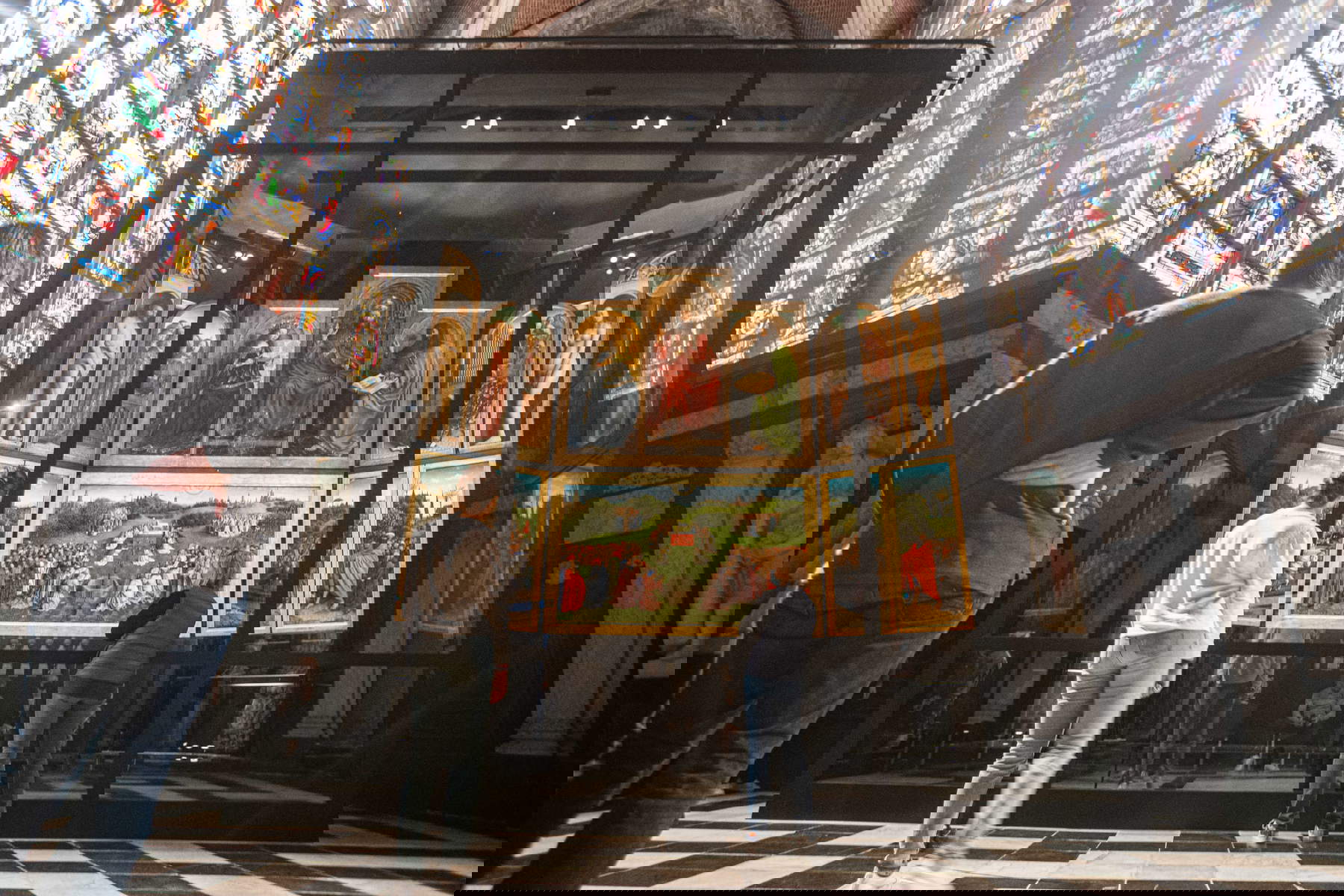 The Polyptych of the Mystical Lamb in the Visitor Center of St. Bavon Cathedral. Photo: Piet de Kersgieter