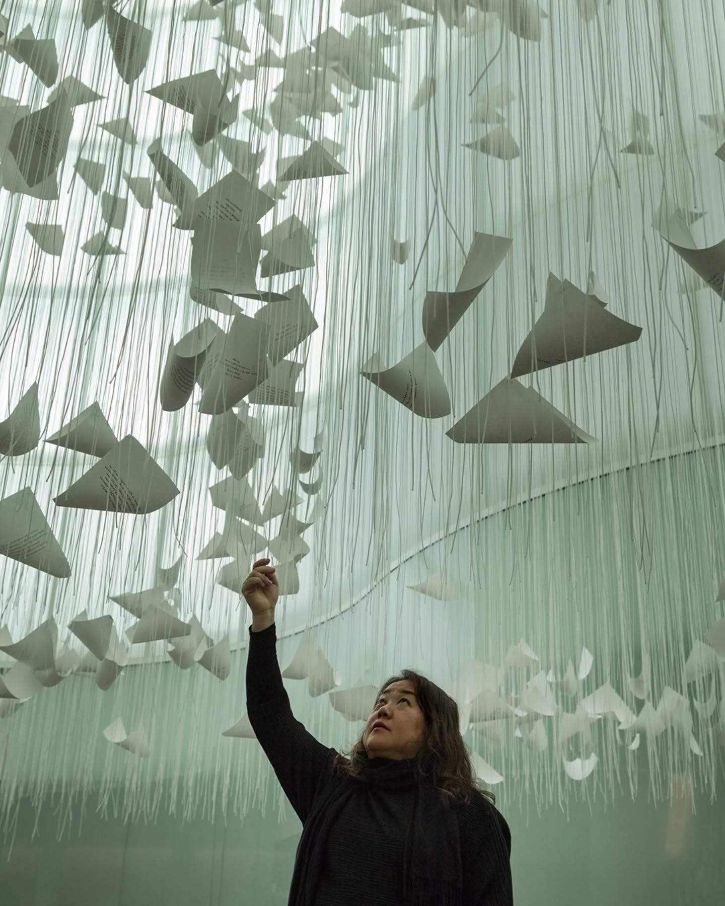 Chiharu Shiota with the installation The Moment the Snow Melts.