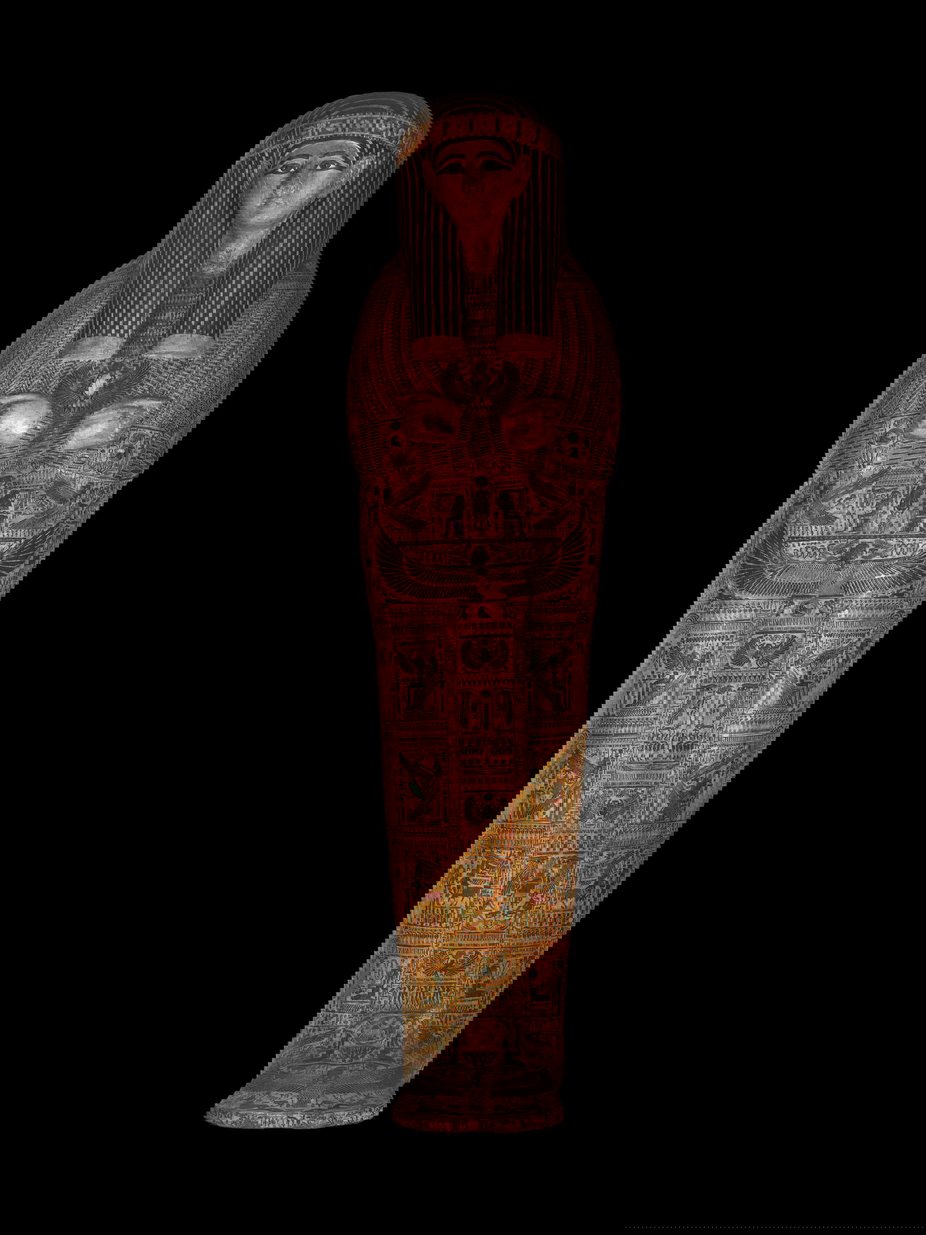 Tapa del sarcófago interior de Ankhefenmut (dinastía XXI, Tercer Periodo Intermedio; madera pintada; El Cairo, Museo Egipcio). Foto: Massimo Listri