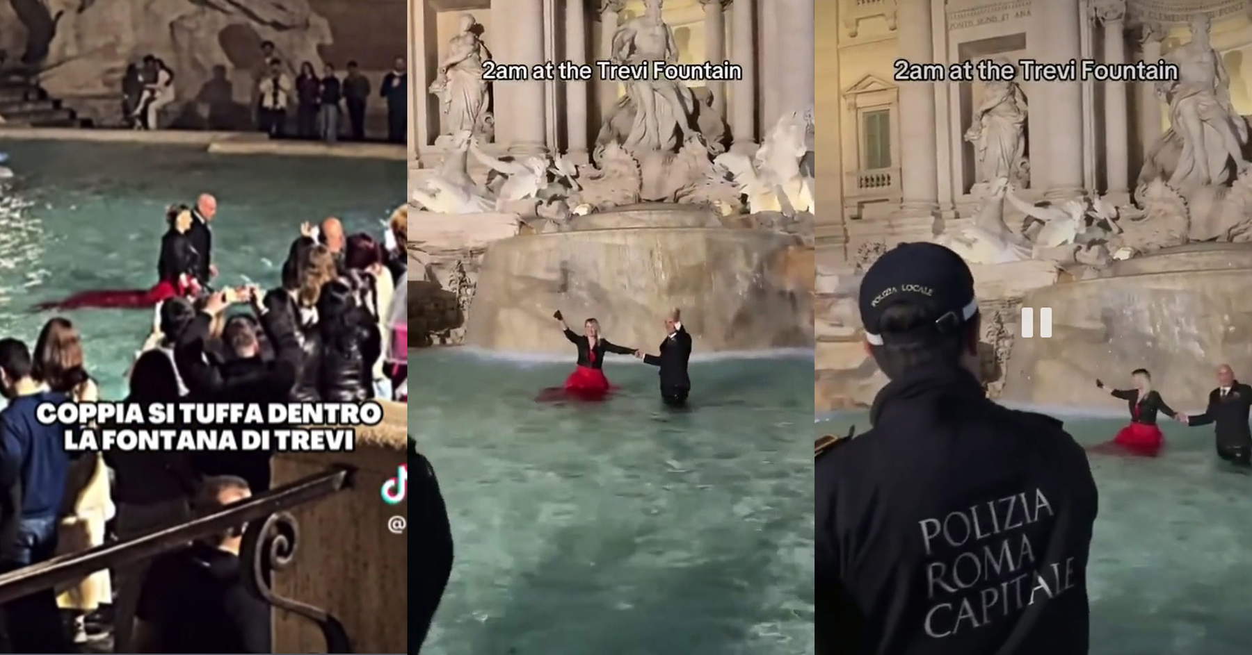 Roma, boom di multe da 450 euro per i tuffi dei turisti nelle fontane storiche