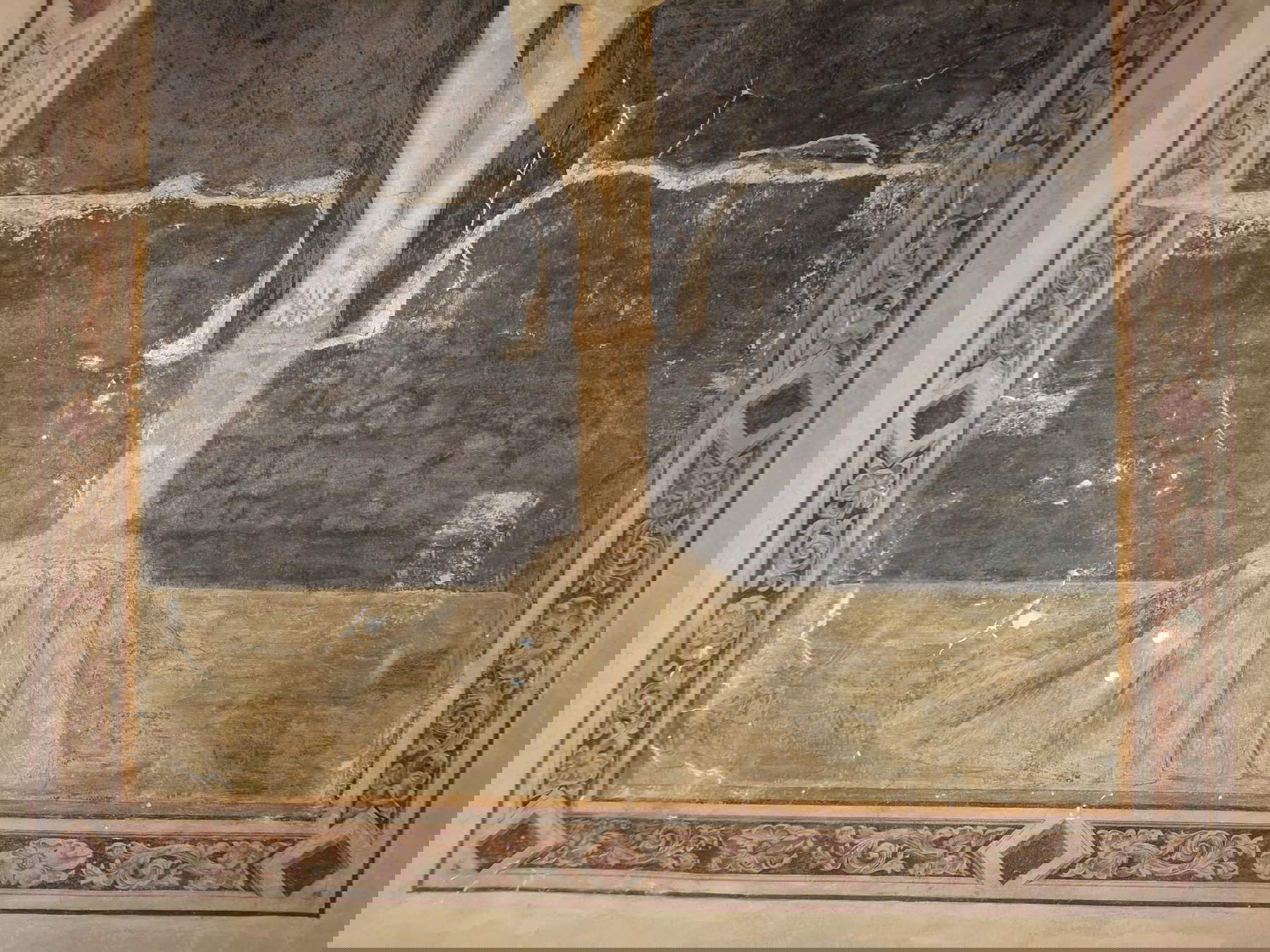 Particolare dell'opera durante il restauro