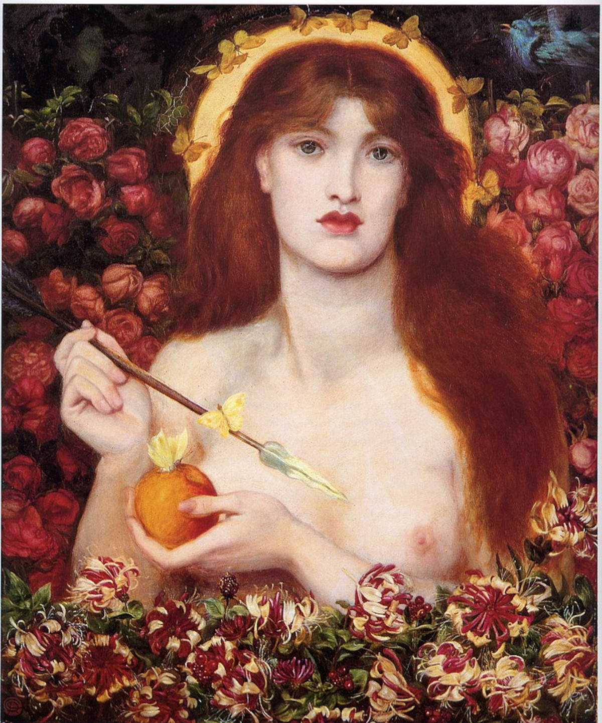 Dante Gabriel Rossetti, Venus Verticordia (1864-1868; Öl auf Leinwand, 98,1 x 69,9 cm; Bournemouth, Russell-Cotes Art Gallery & Museum)