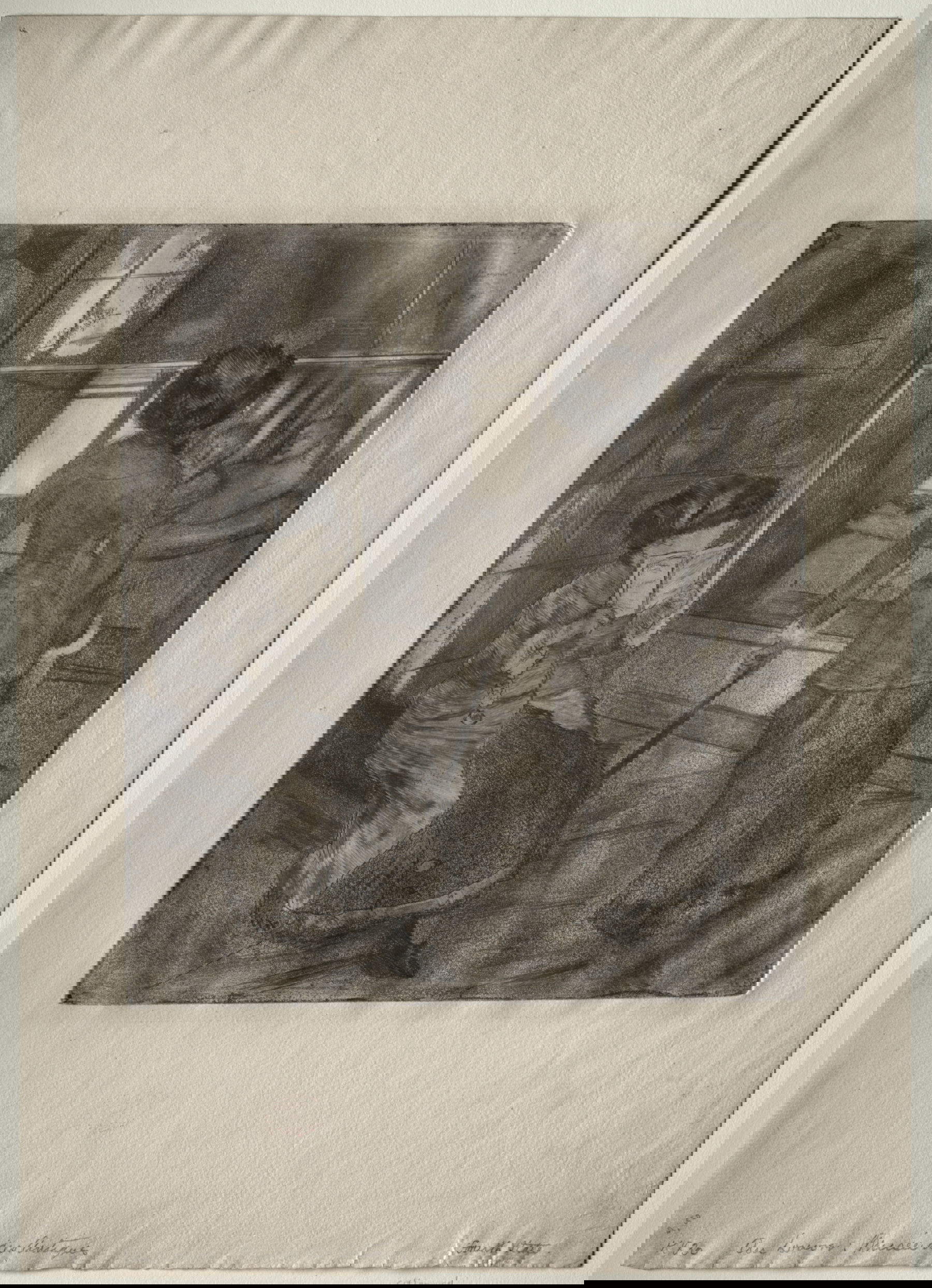 Edgar Degas, Mary Cassatt al Louvre: la Galleria Etrusca (1879&ndash;80; incisione a fondo morbido, punto secco, acquatinta e incisione; 26,7 x 23,2 cm; Cleveland, Cleveland Museum of Art)