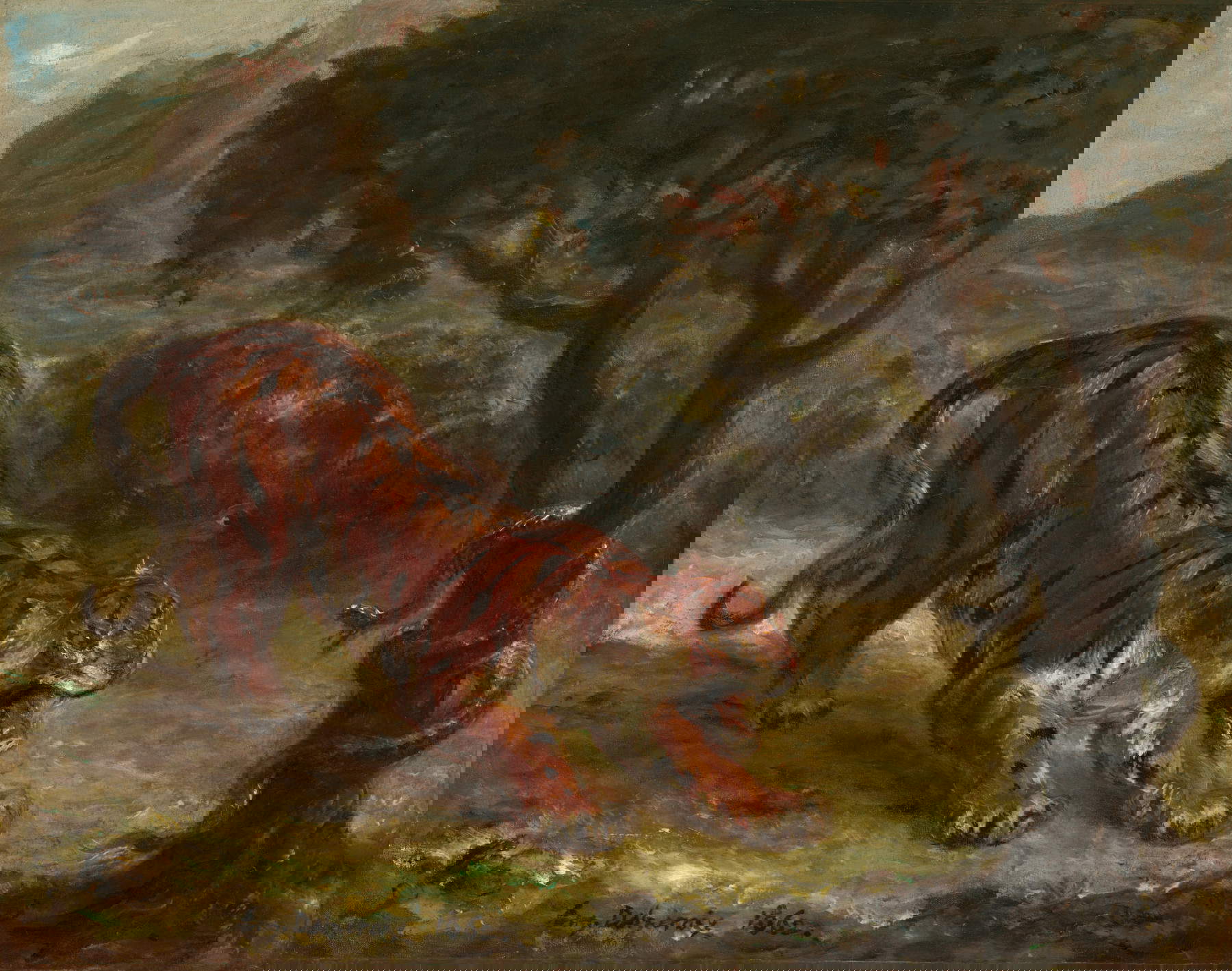 Eugène Delacroix, Tigre y serpiente (1862; óleo sobre lienzo, 33,02 × 41,28 cm, Washington, National Gallery of Art). Foto: National Gallery of Art