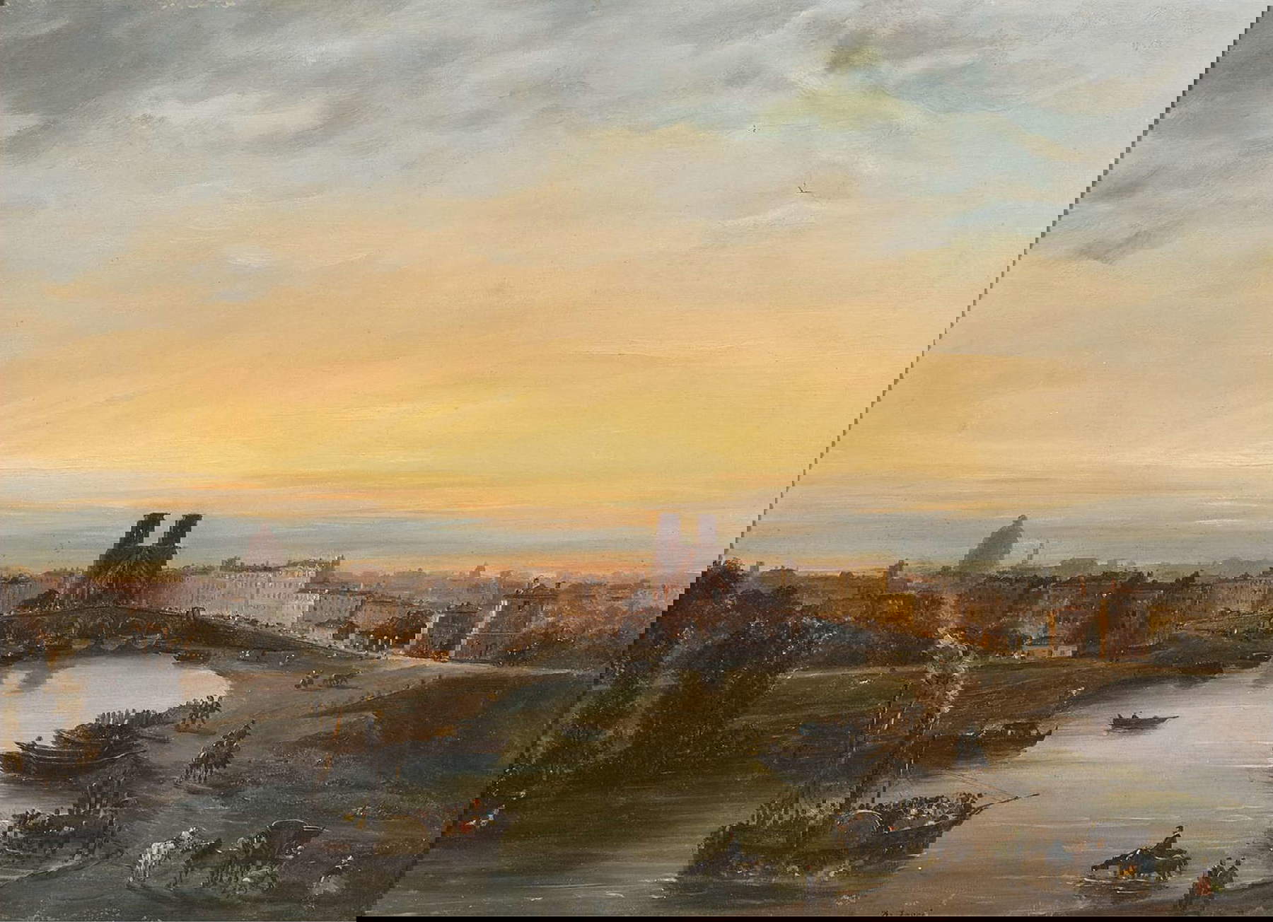 Domenico Ferri, Ansicht von Paris (Öl auf Leinwand, 56 x 73,5 cm).