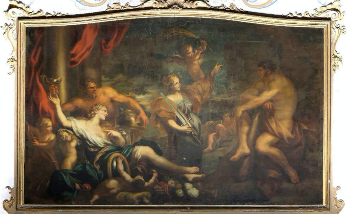 Domenico Piola, Ercole al bivio (olio su tela, 280 x 400 cm)