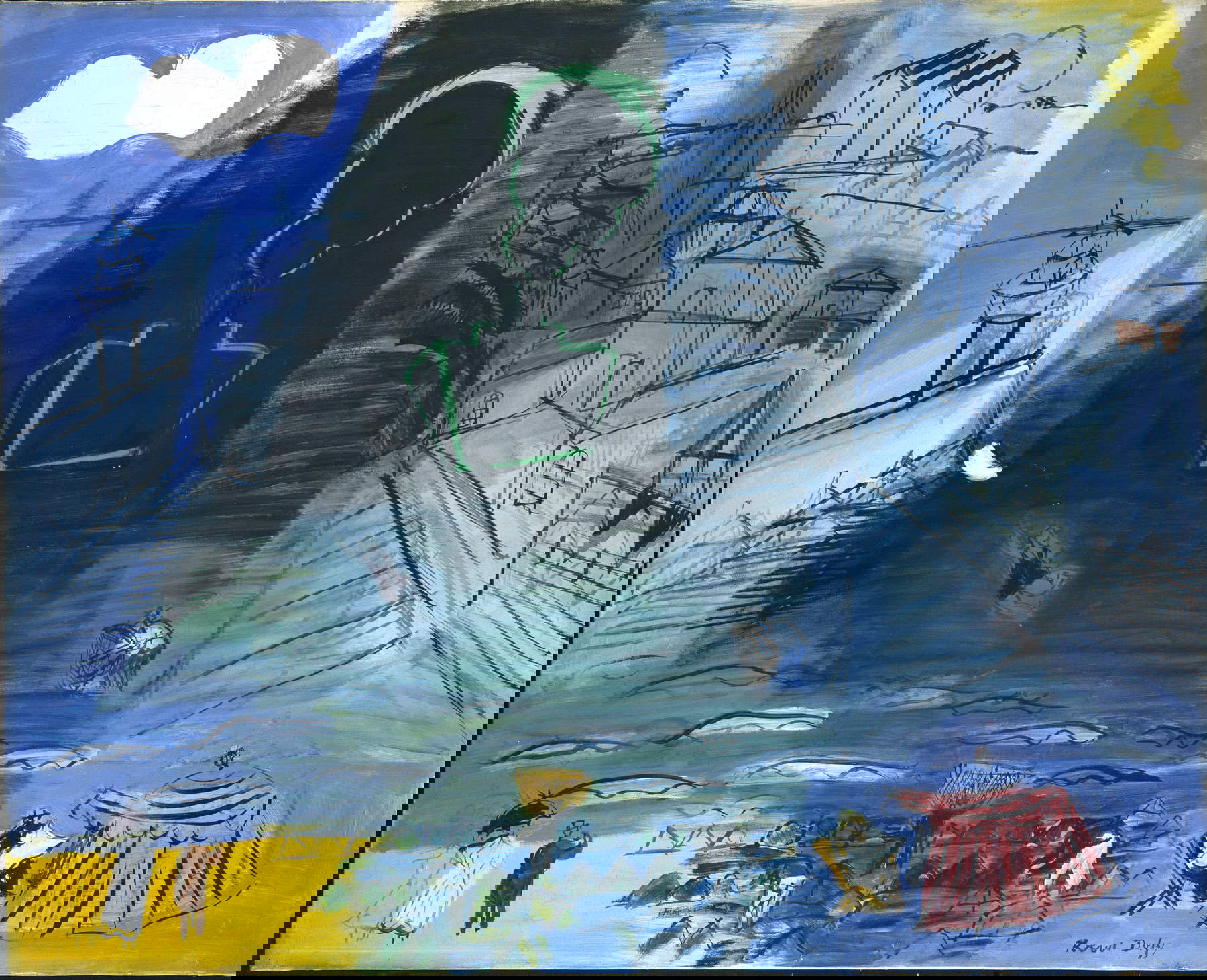 Raoul Dufy, Cargo noir (1952; óleo sobre lienzo; Lyon, Musée des Beauz-Arts)