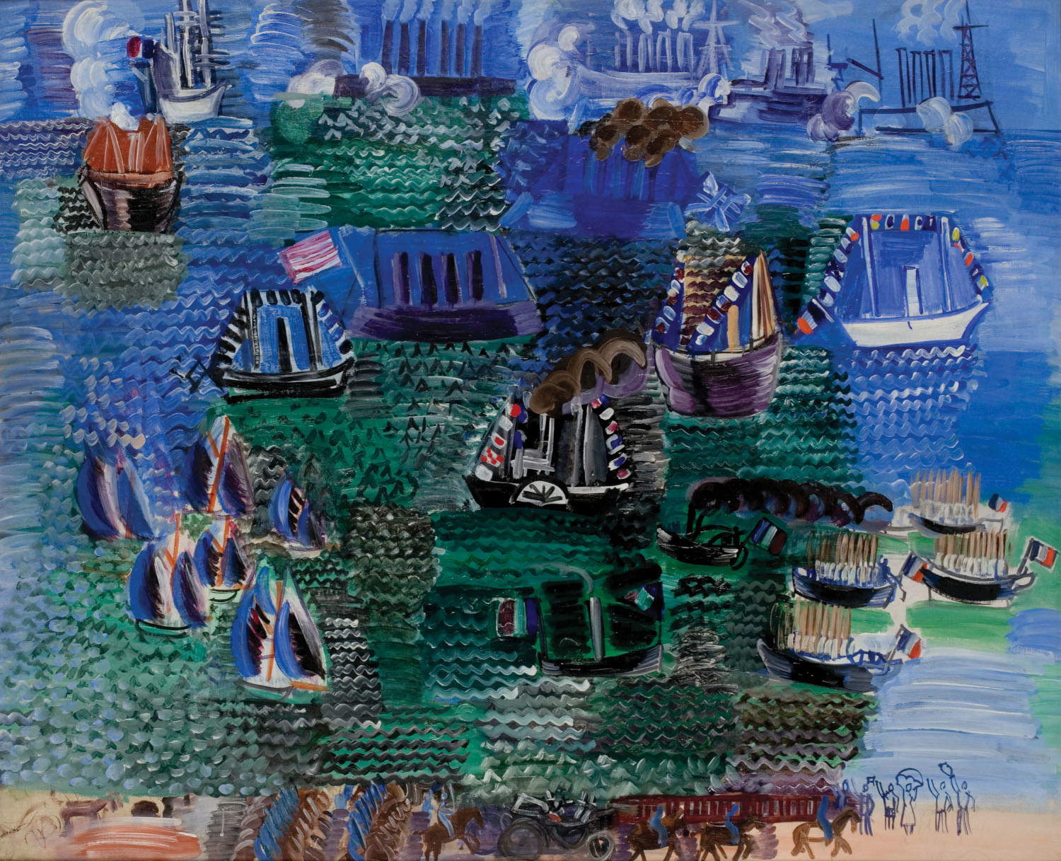 Raoul Dufy, Fête maritime au Havre (vers 1925 ; huile sur toile, 91,5 x 111 cm ; Le Havre, Musée d'Art Moderne André Malraux. Legs Émilienne Dufy, 1963) © MuMa Le Havre / Florian Kleinefenn