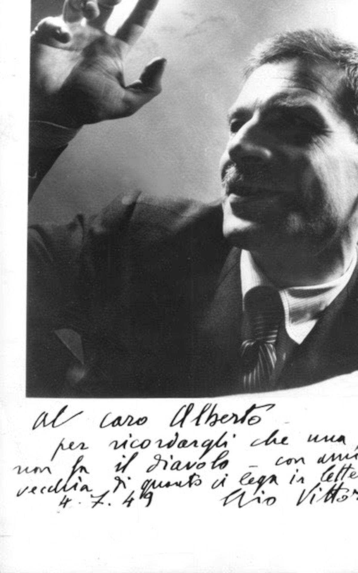 Foto con dedica di Elio Vittorini, Mondadori Portfolio