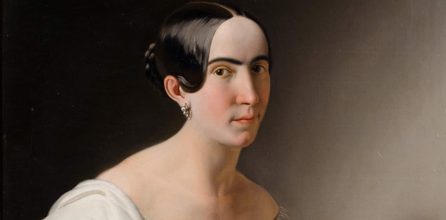 Portrait of Marchesa Rosalia Cavalcabò by Enrico Scuri donated to Ala Ponzone Museum in Cremona
