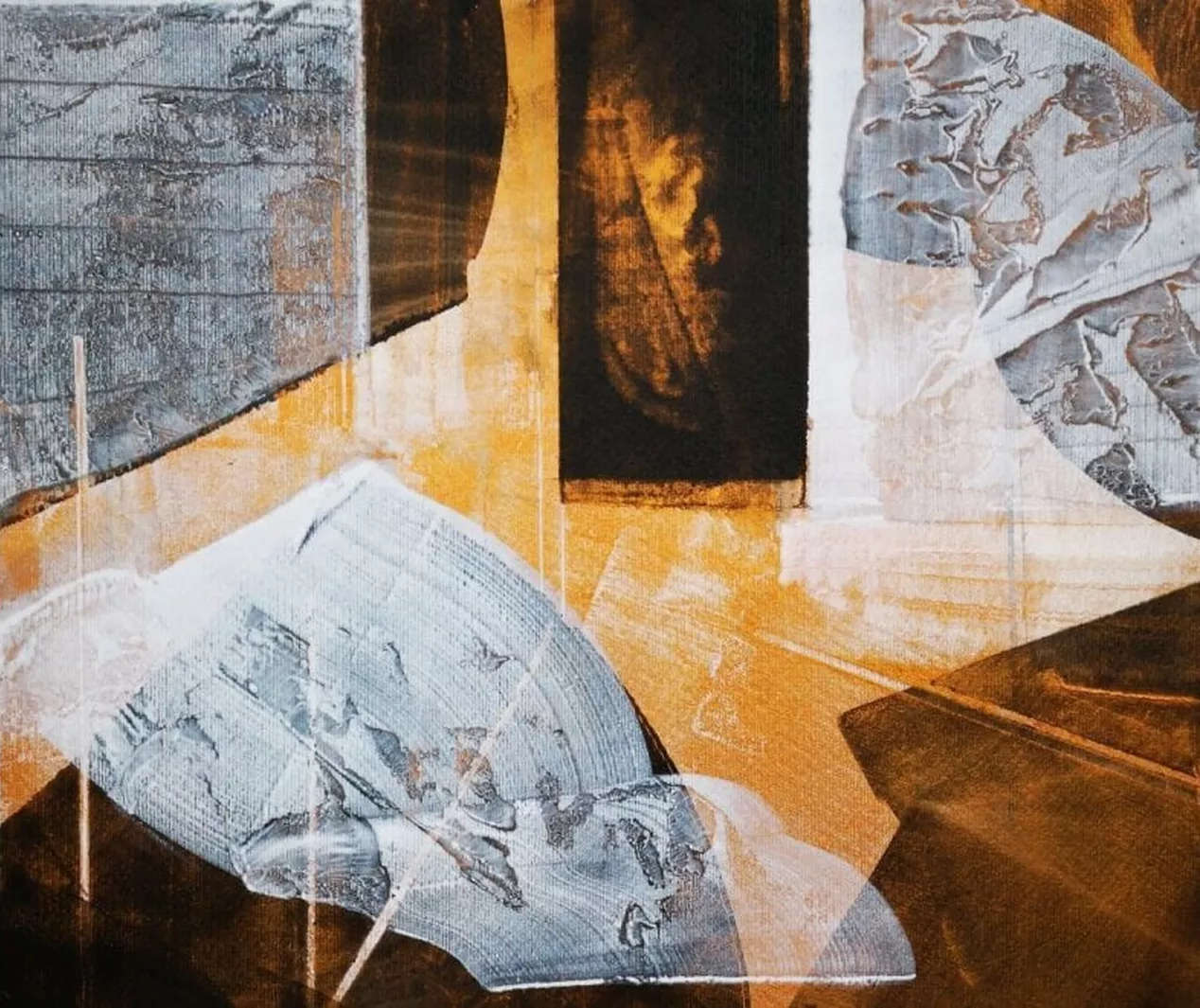 Enzo Scolamiero, Del silenzio e della trasparenza (Tusche, Metallpigmente und Acrylfarben auf Papier, 35 x 40 cm) Enzo Scolamiero, Del silenzio e della trasparenza (Tusche, Metallpigmente und Acrylfarben auf Papier, 35 x 40 cm)